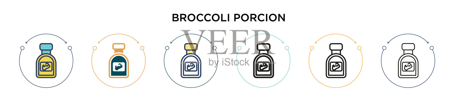 花椰菜猪的图标在填充细线轮廓插画图片素材