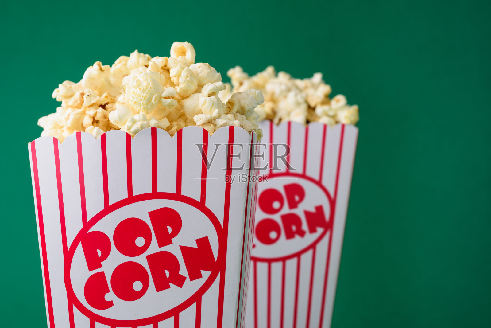 绿色爆米花盒照片摄影图片