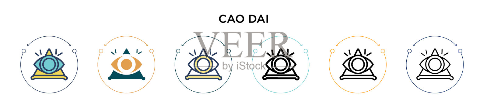 曹代的图标中填满了细线和轮廓图标素材