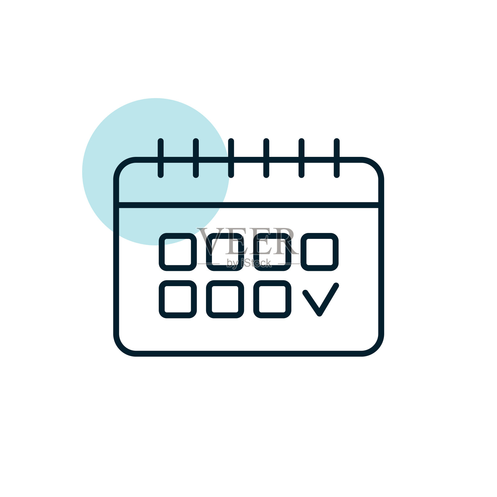 日历轮廓图标。工作区标志插画图片素材