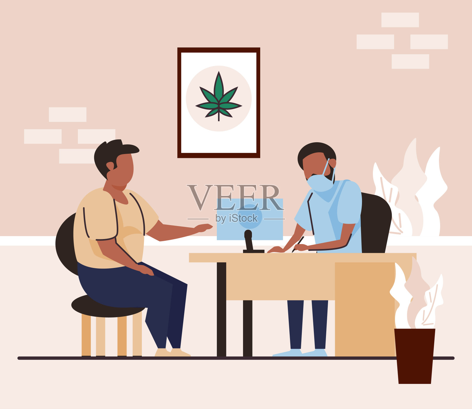 杂草药物,替代大麻和CBD油医生的新生活方式插画图片素材