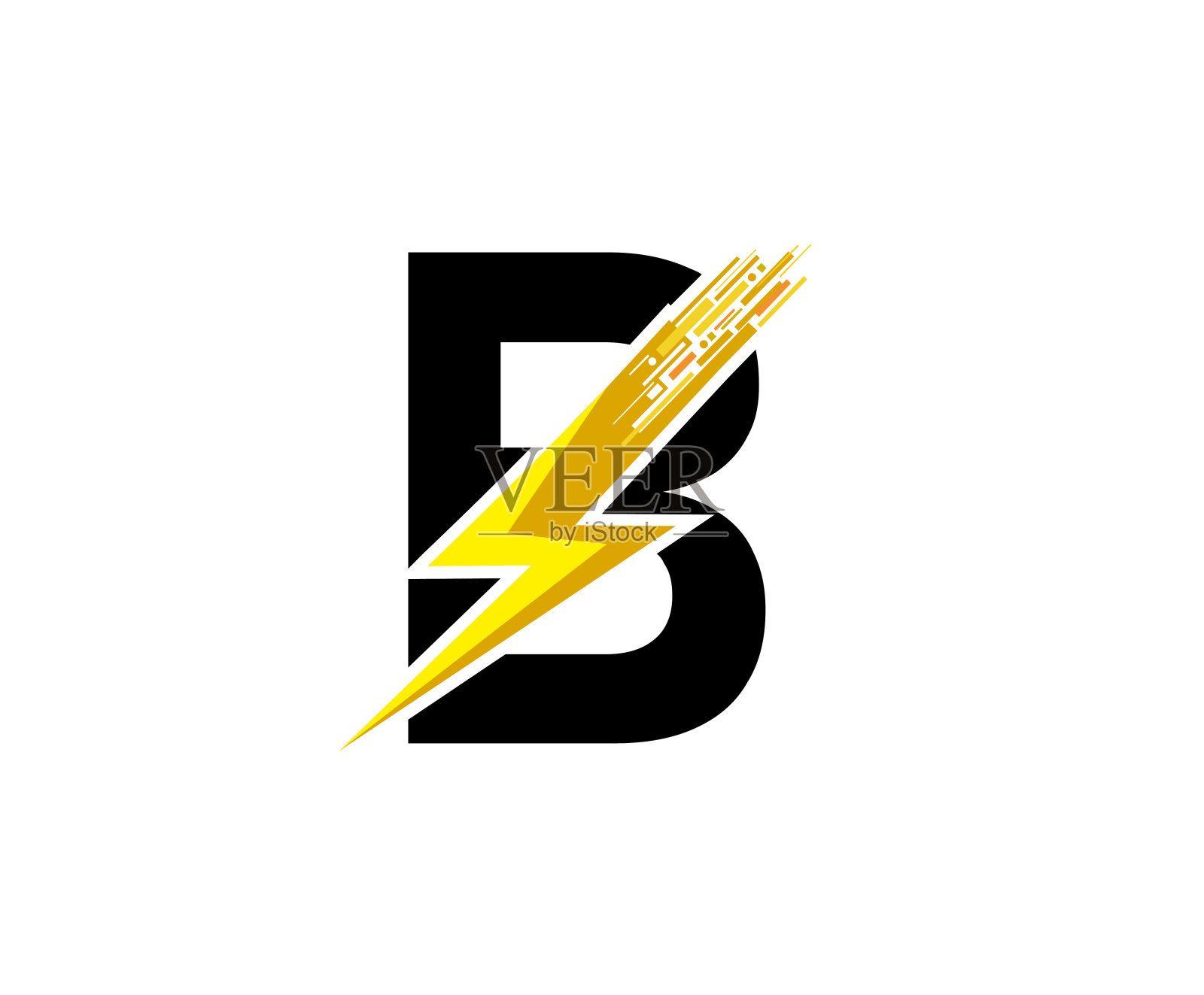 Flash数据数字B字母标志设计。插画图片素材