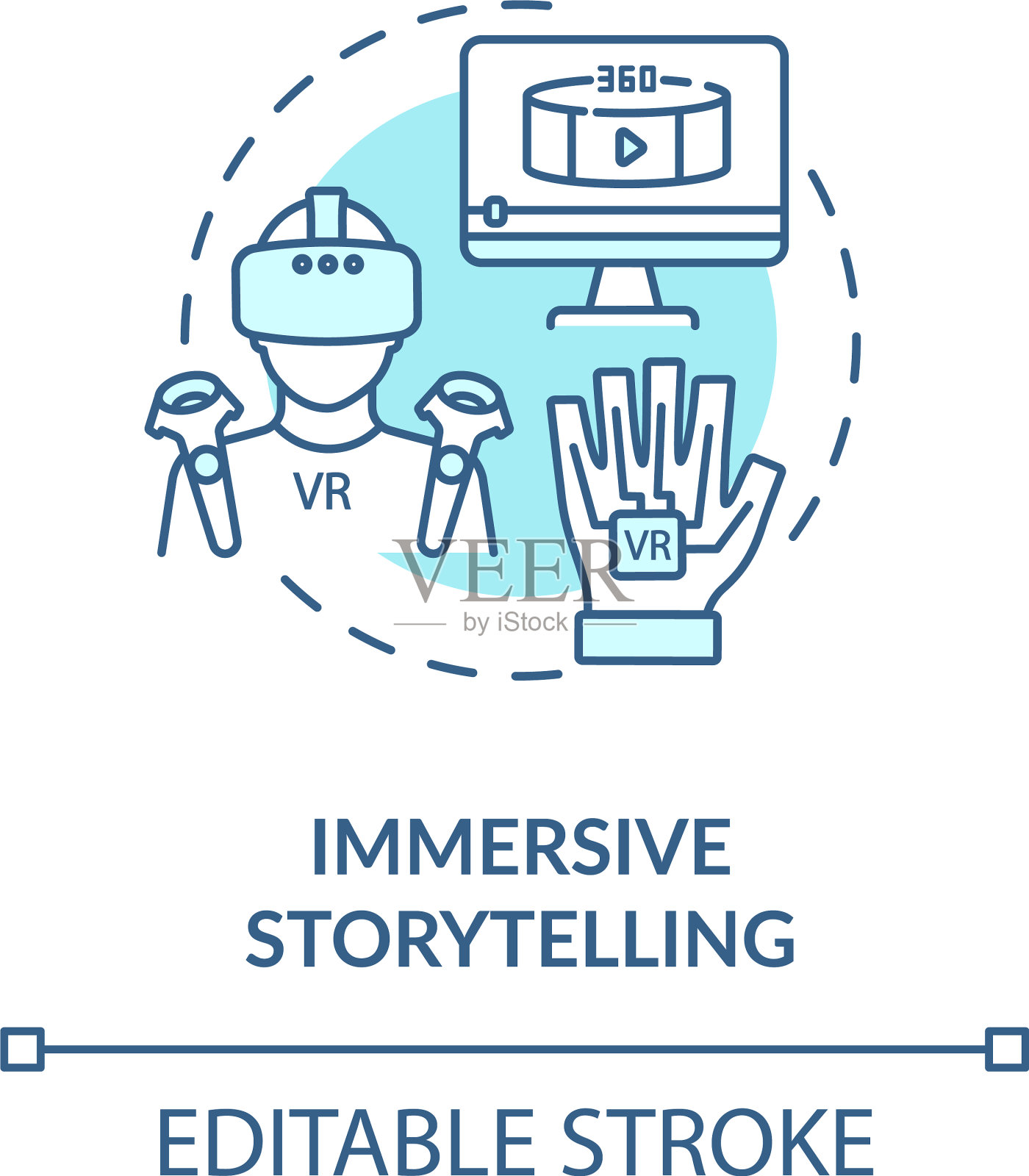 沉浸式故事叙述概念图标插画图片素材