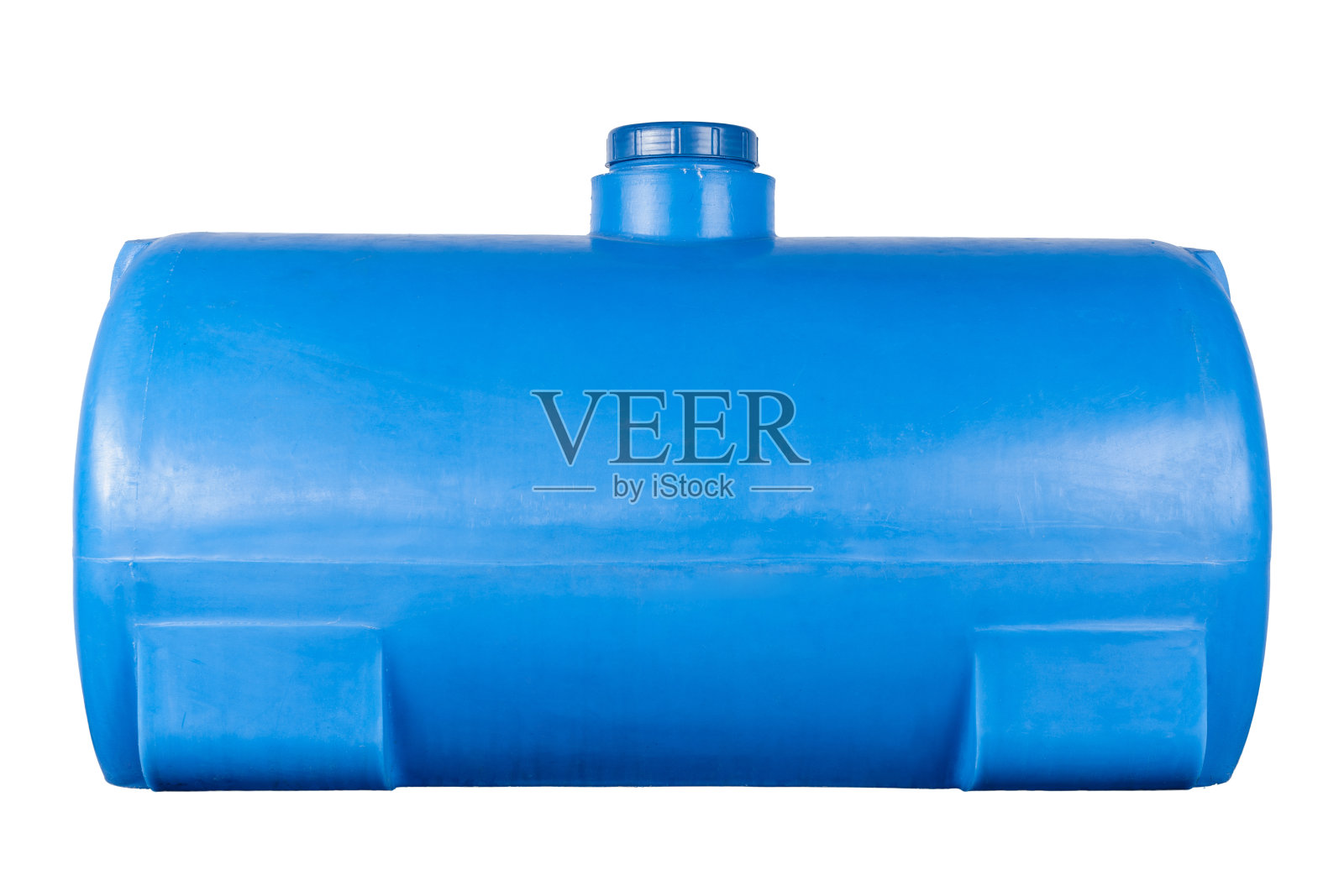 蓝色塑料水箱隔离在白色照片摄影图片