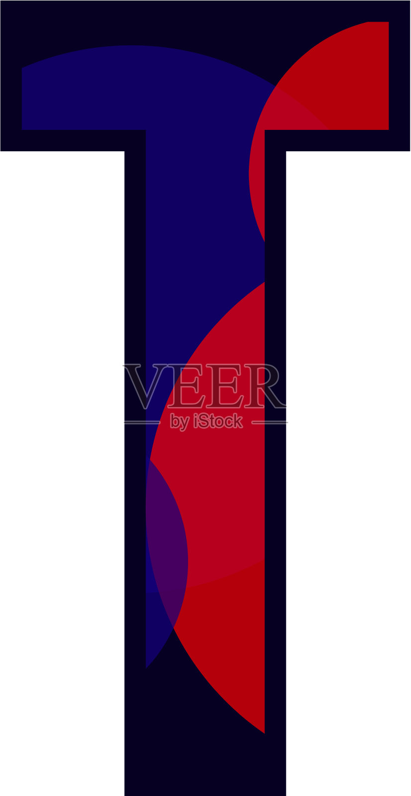 T蓝红字体模板设计插画图片素材