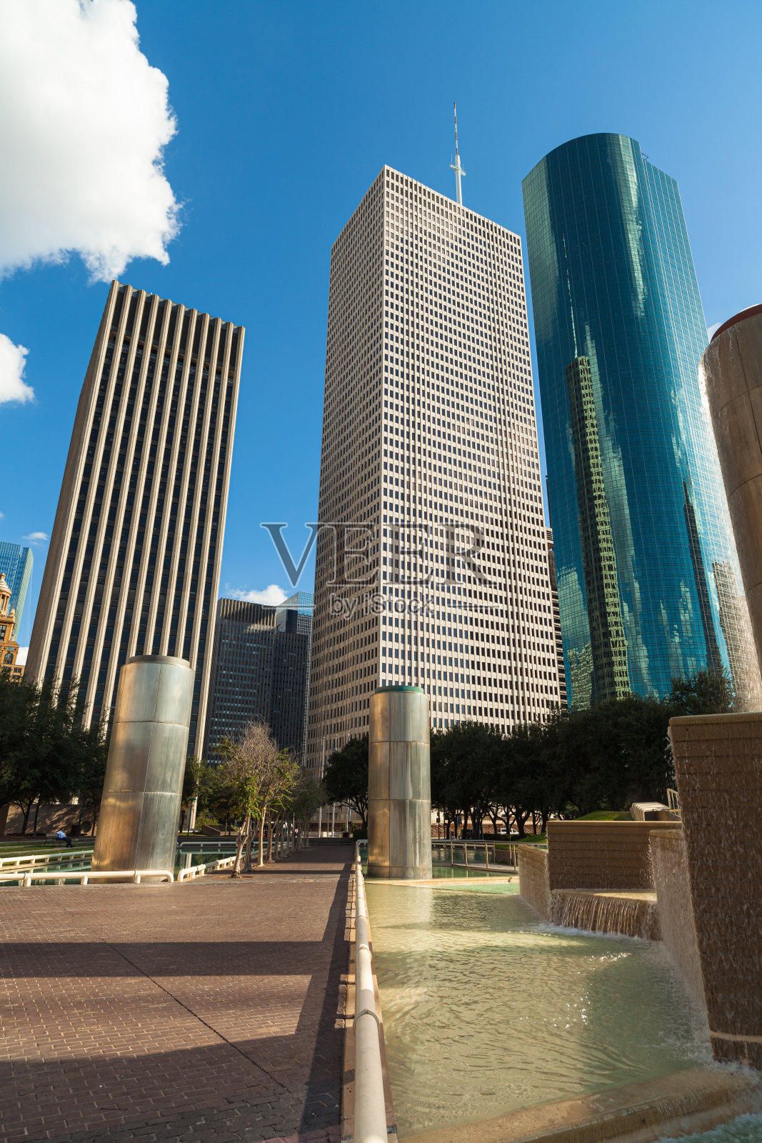 休斯顿市中心的摩天大楼照片摄影图片