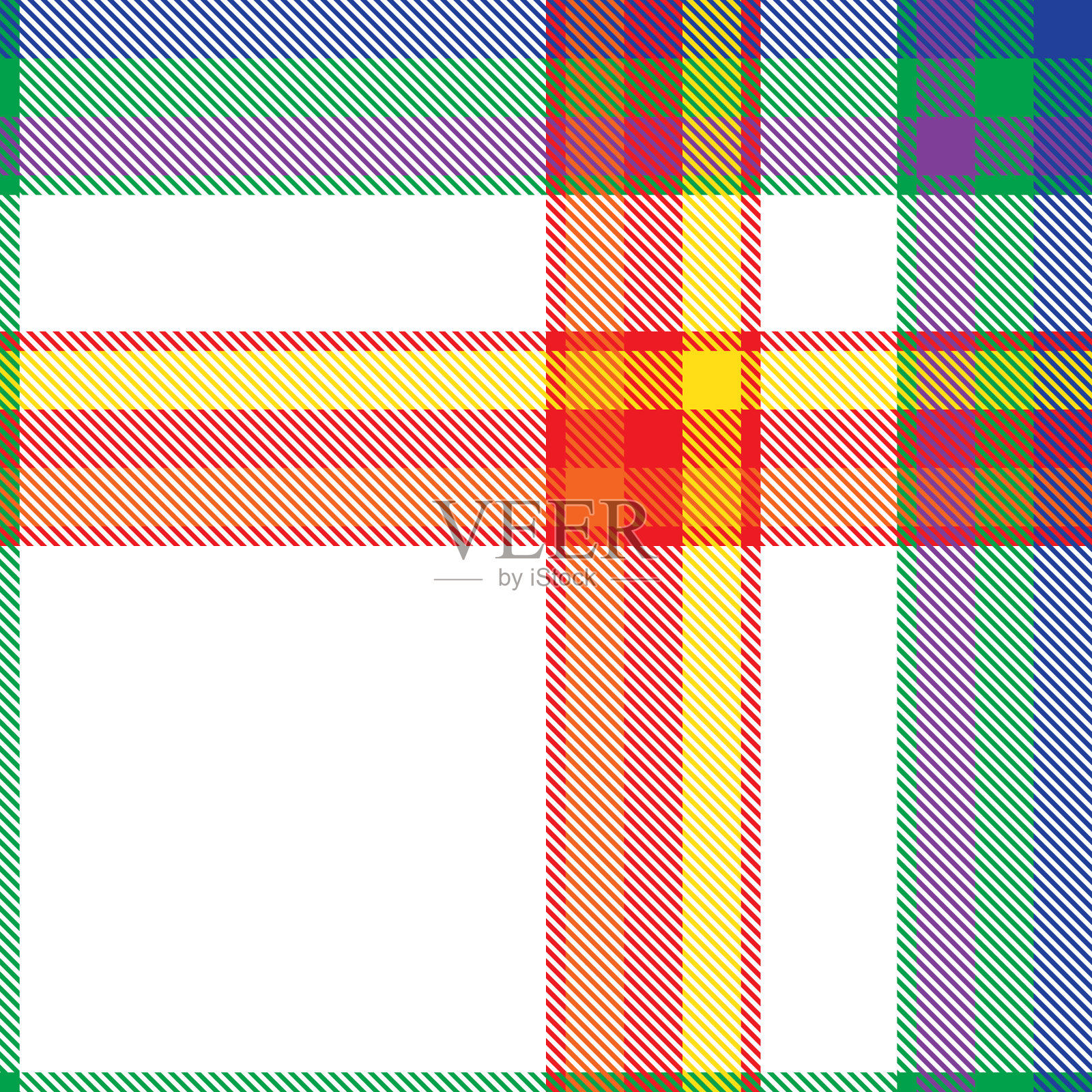 彩虹峡谷格子纹理无缝图案插画图片素材