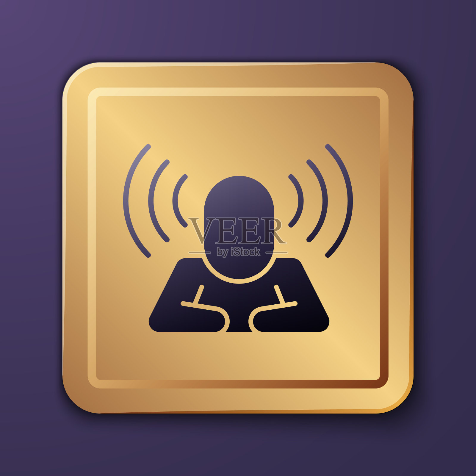 紫色人头狩猎图标孤立在紫色图标素材