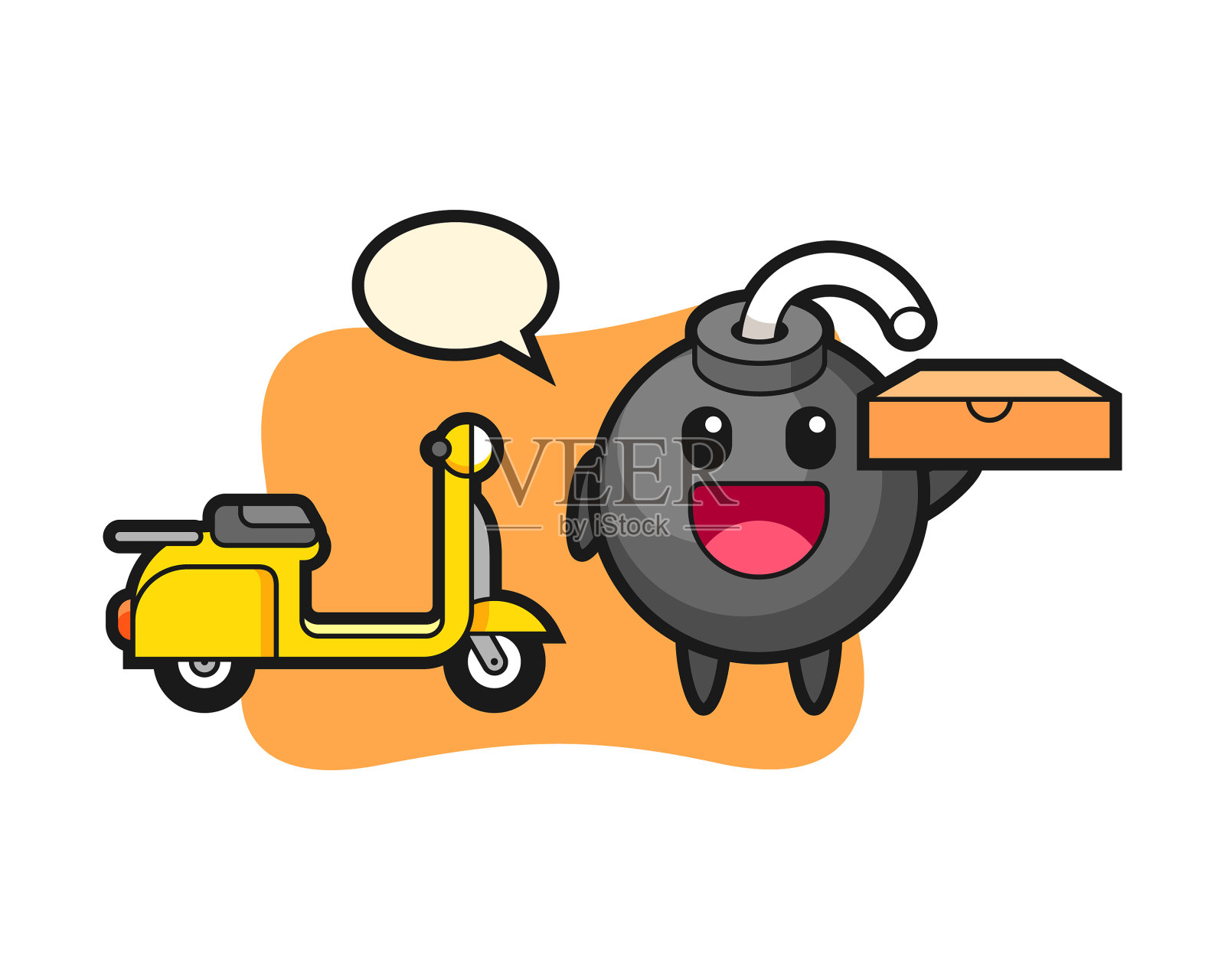 角色炸弹披萨送餐员插画图片素材