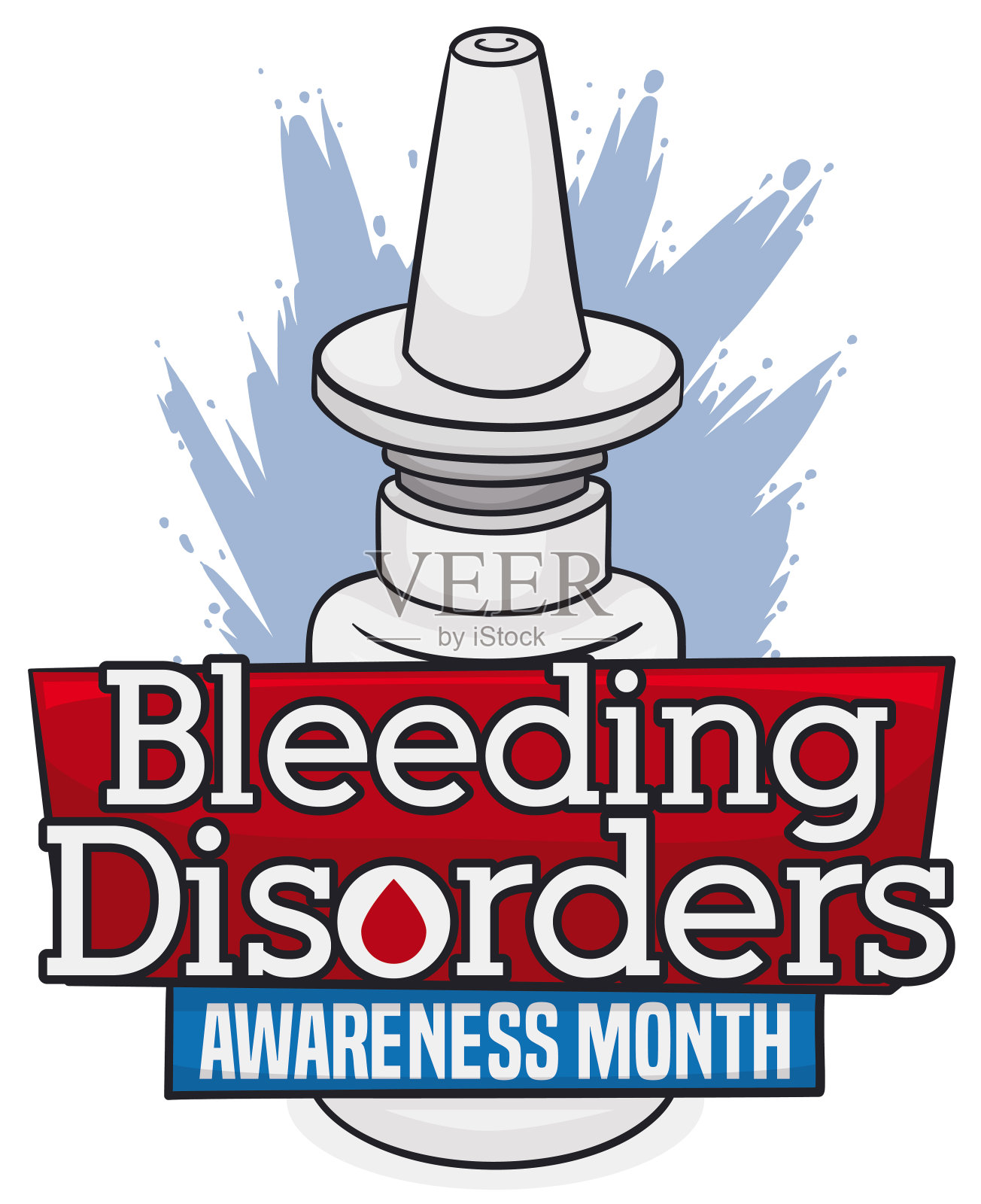 鼻喷雾剂与标志促进出血障碍意识月插画图片素材