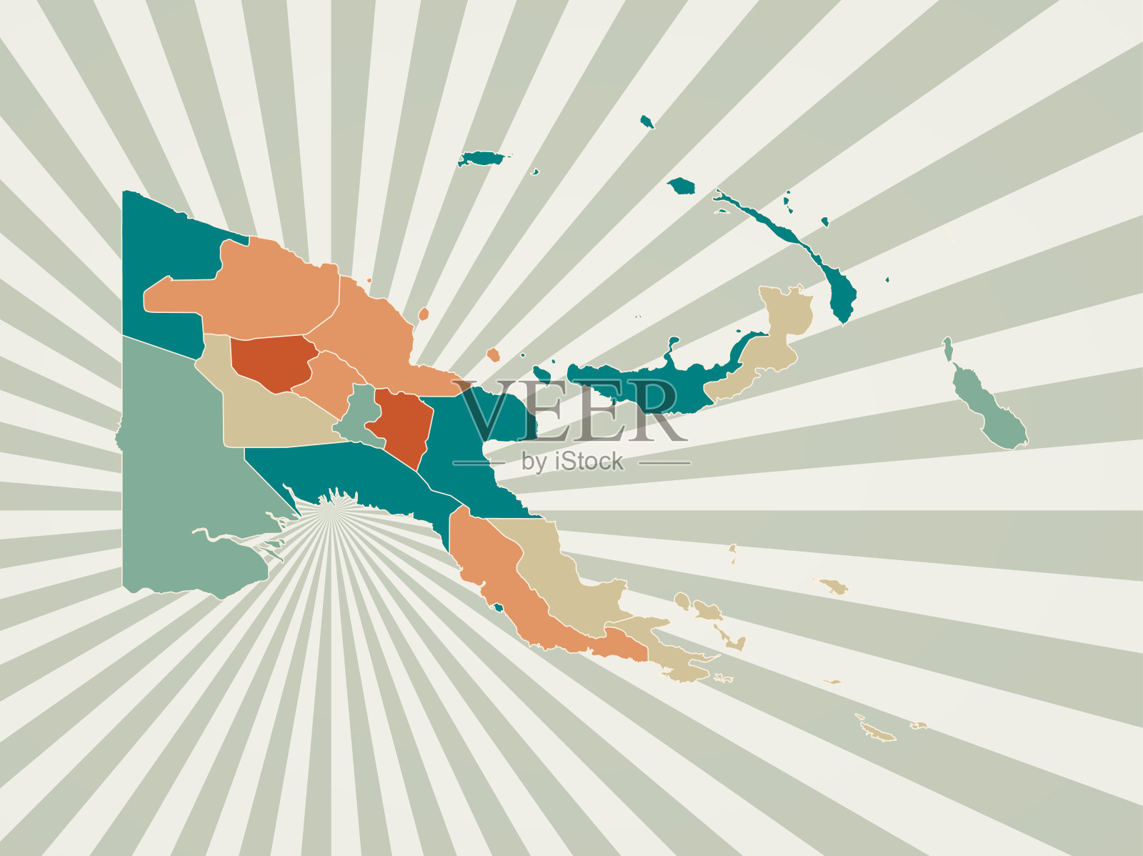 巴布亚新几内亚地图。插画图片素材