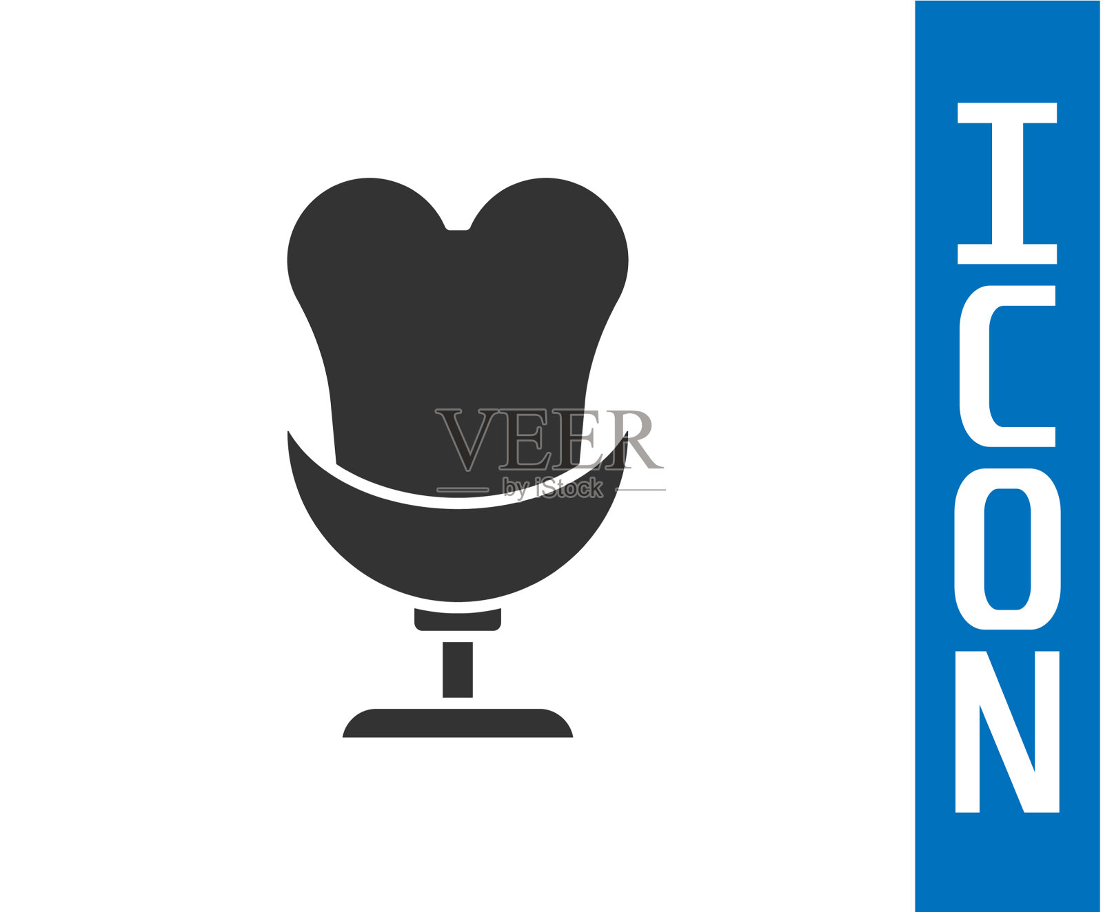 灰色扶手椅图标孤立在白色背景插画图片素材