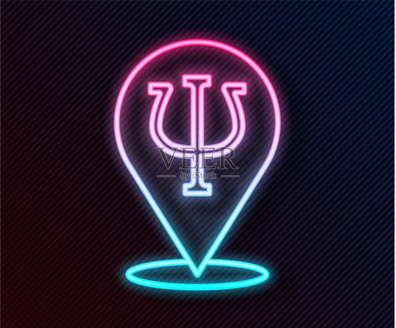 发光霓虹线心理学图标孤立上插画图片素材