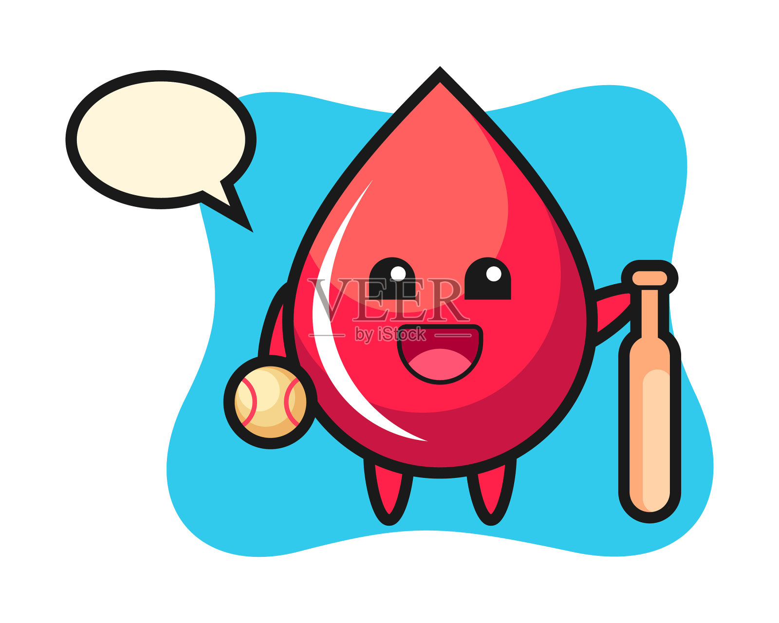 卡通人物血滴棒球插画图片素材