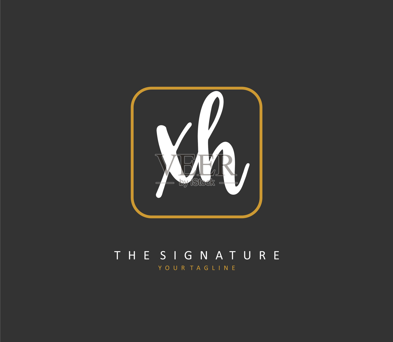 首字母书写和签名插画图片素材