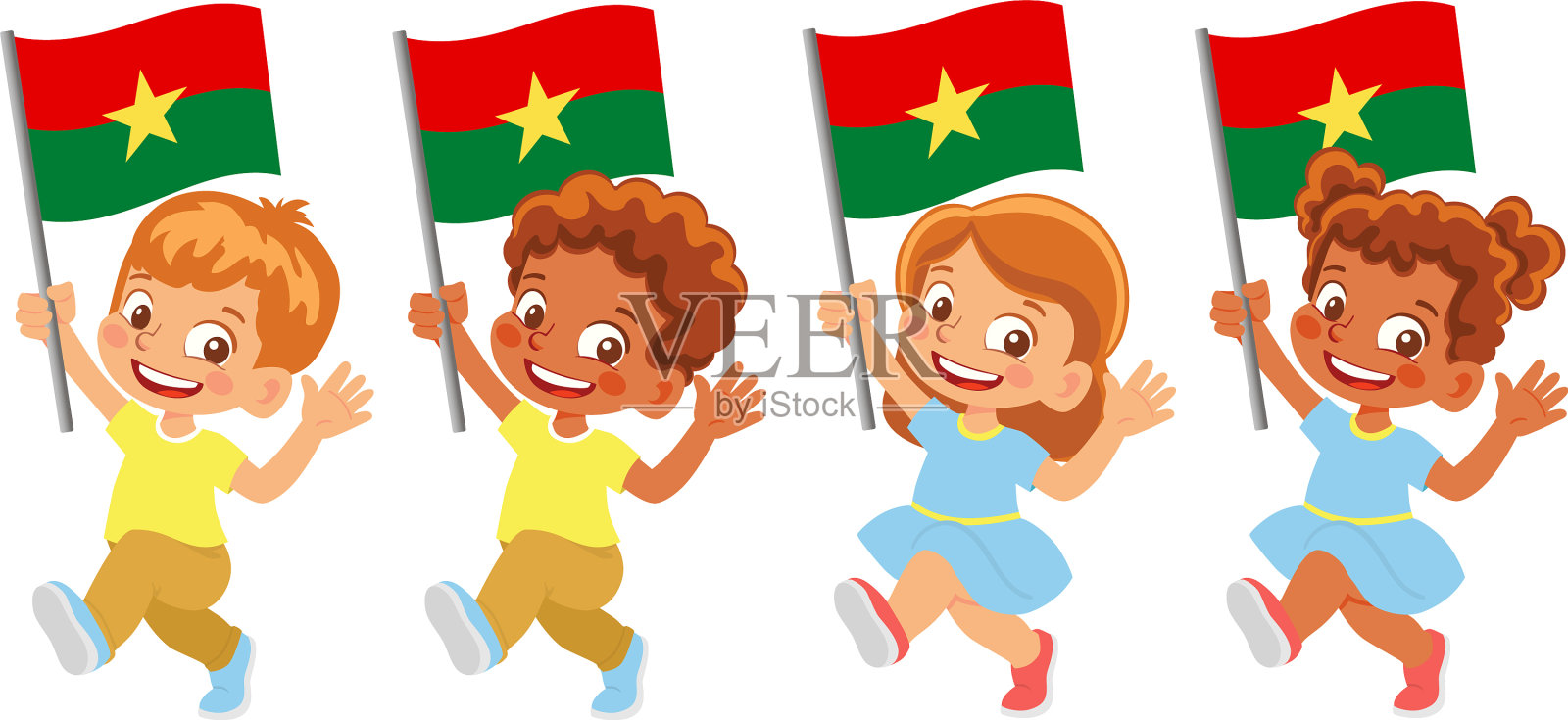 布吉纳法索旗手设插画图片素材