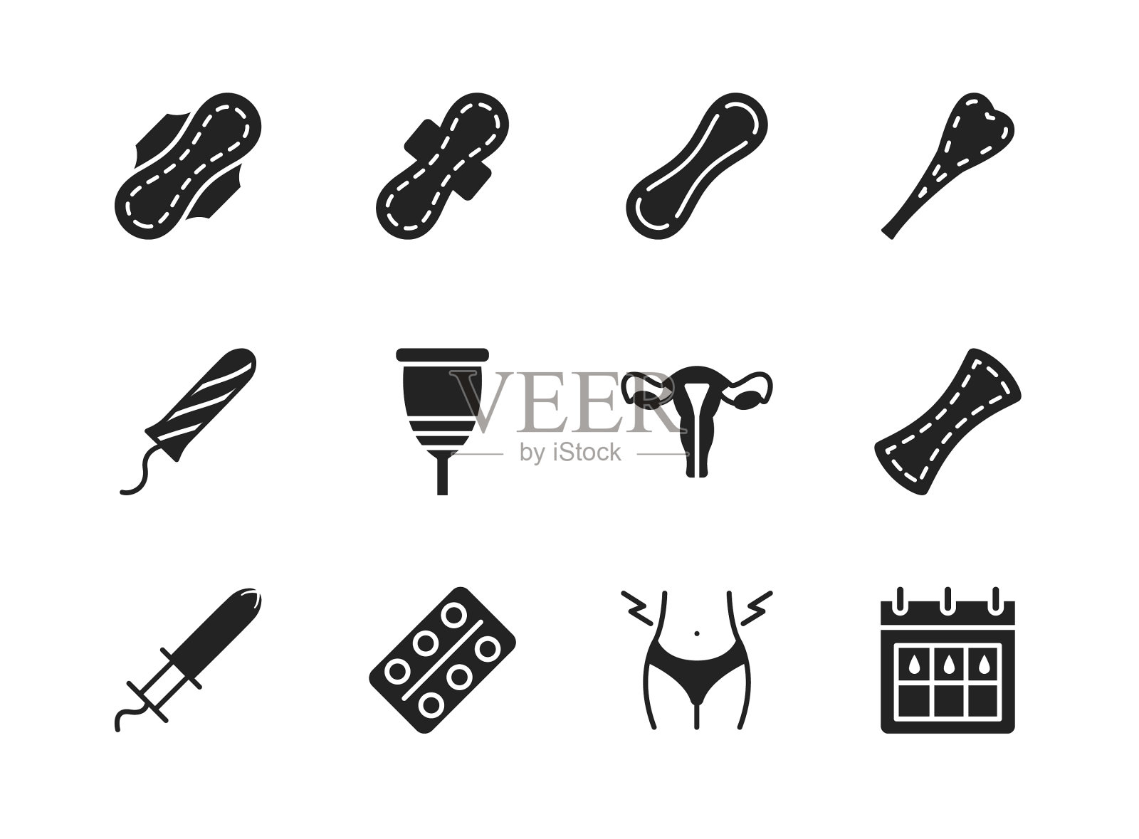 月经平字形图标设置可用于图标素材