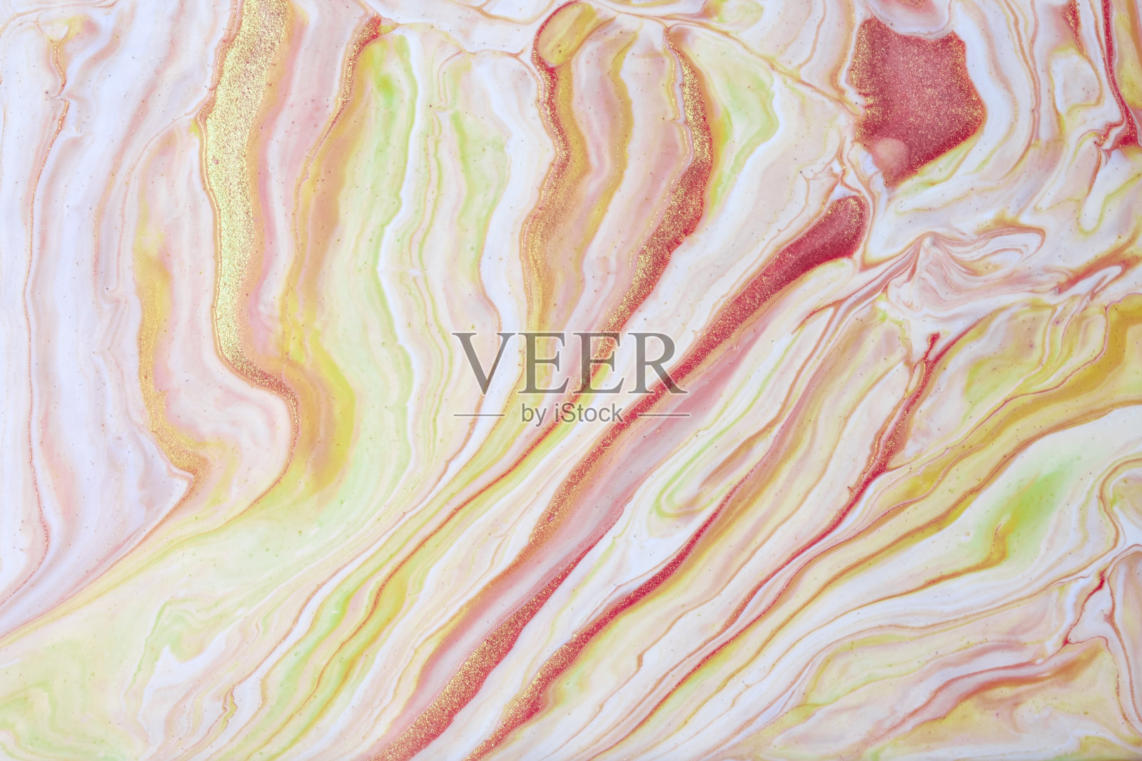 抽象流体艺术背景米色和金色。液体的大理石。照片摄影图片