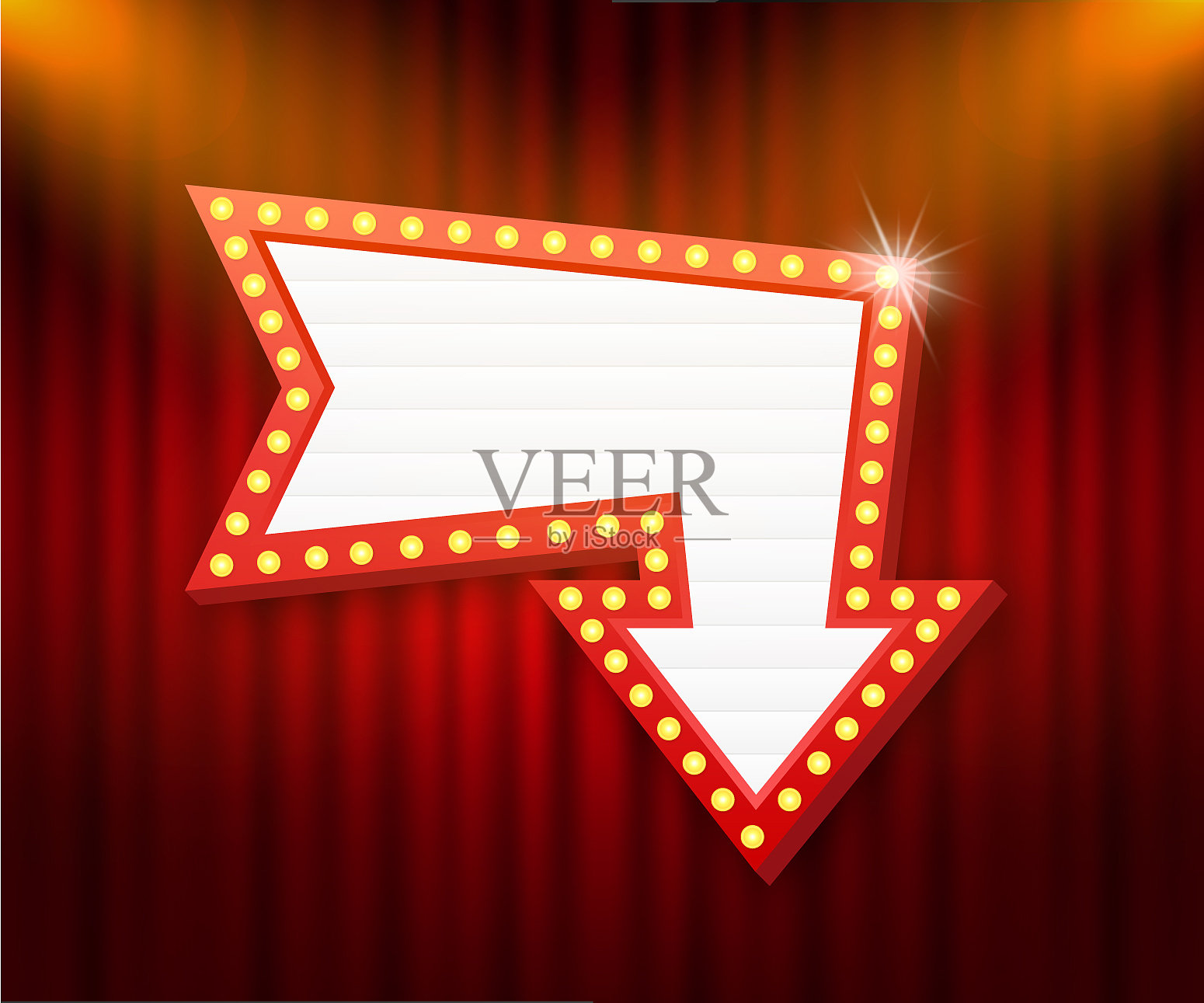 复古灯箱广告牌复古框架灯箱插画图片素材