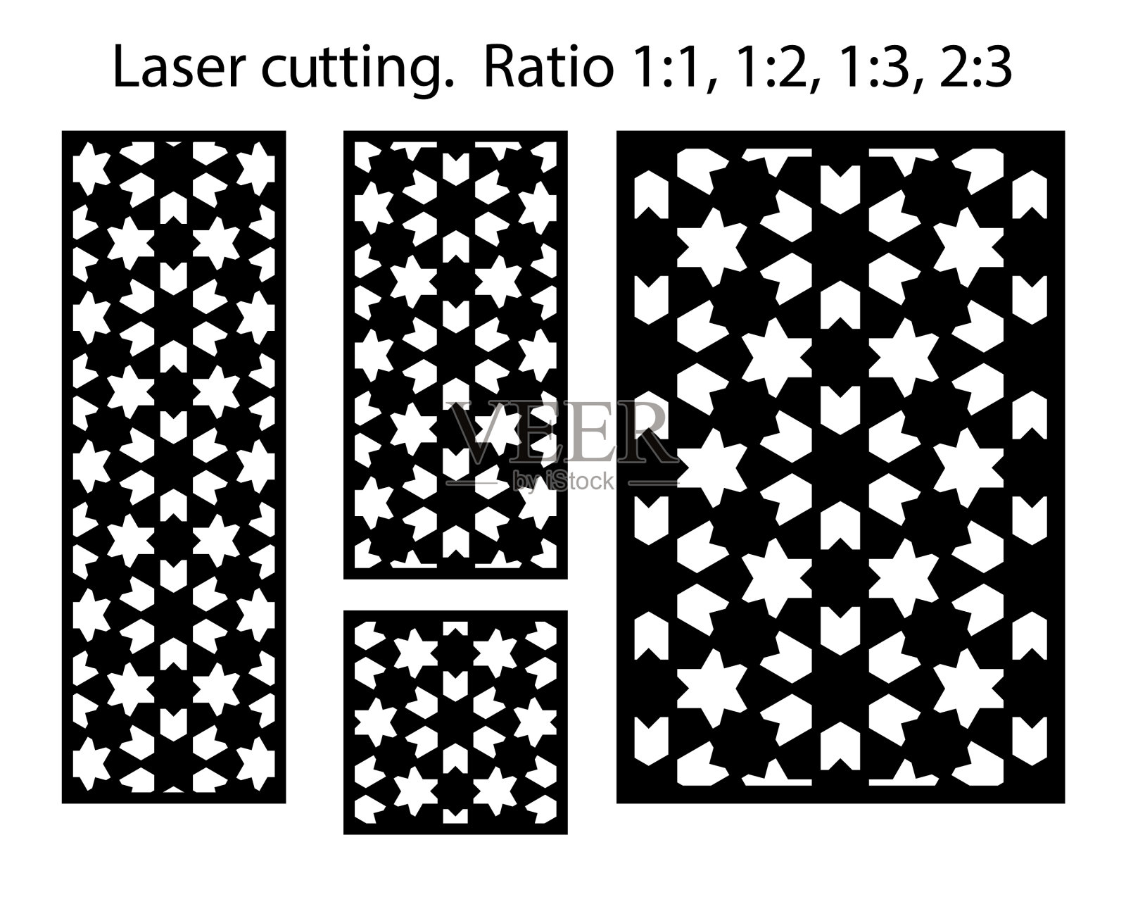 遮阳屏私密性栅栏模板激光切割插画图片素材