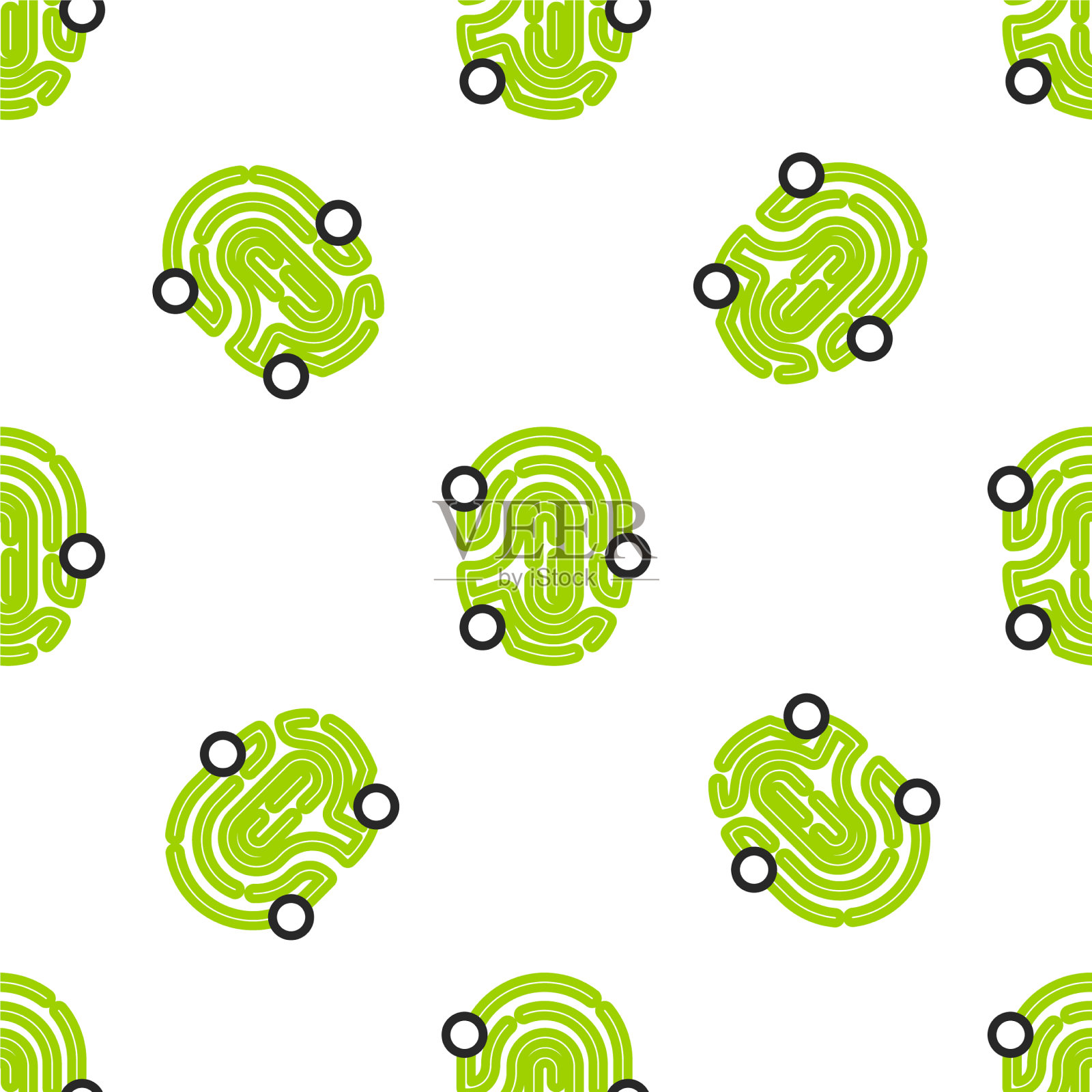 线指纹图标隔离无缝图案上插画图片素材