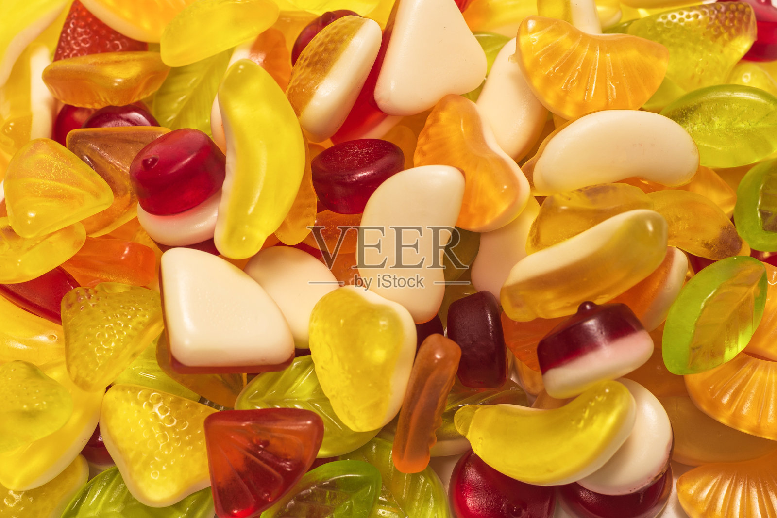 什锦美味的软糖。照片摄影图片