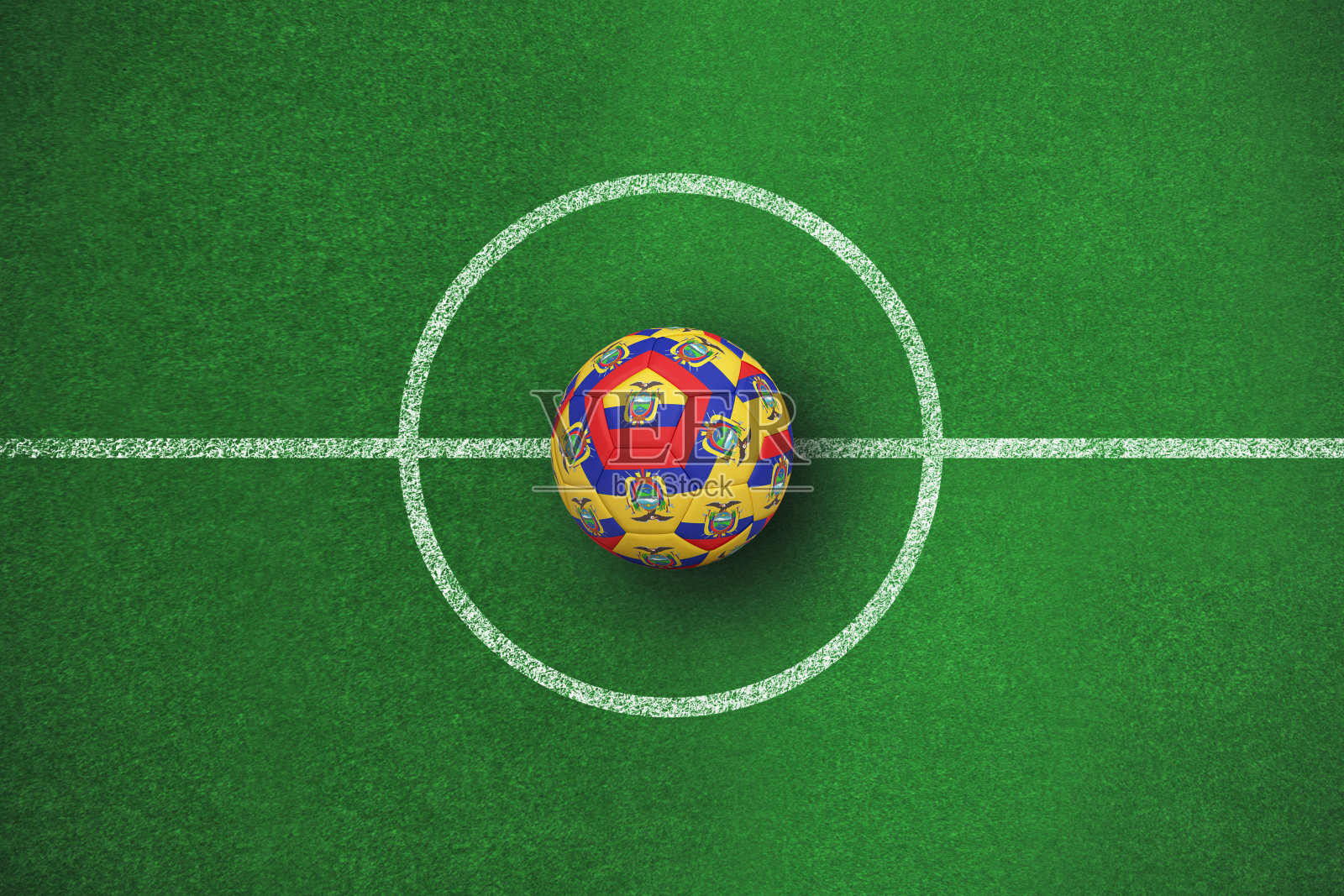 厄瓜多尔彩色足球的合成图像照片摄影图片
