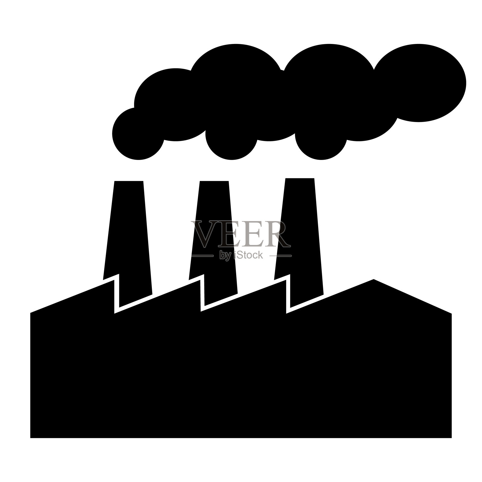 工厂象形图。矢量工业图标概念插图。图标素材