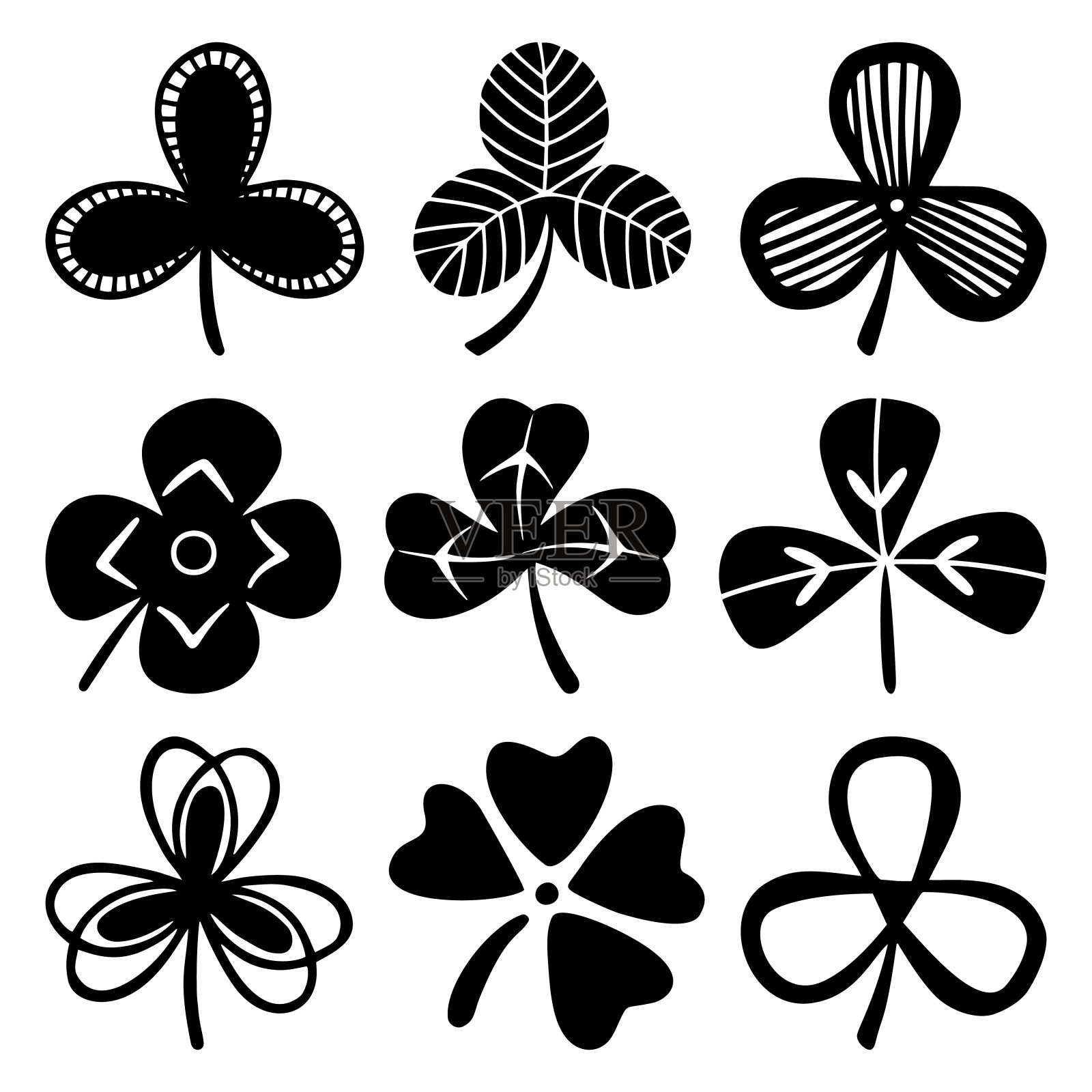 三叶草集3插画图片素材