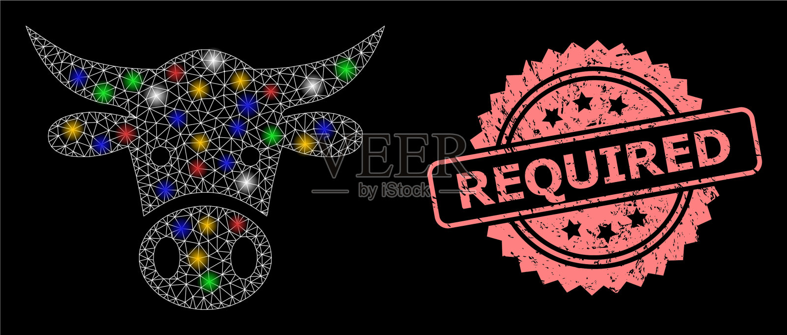 要求密封用橡胶和牛头网插画图片素材