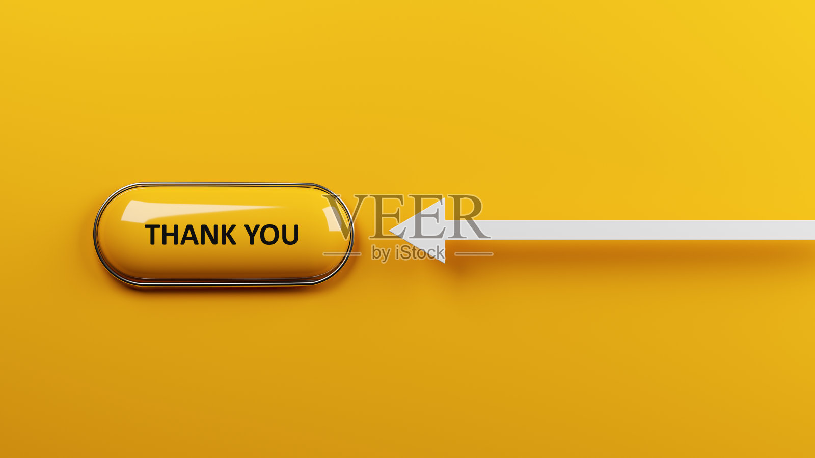 感谢概念黄色按钮与感谢文字黄色背景照片摄影图片