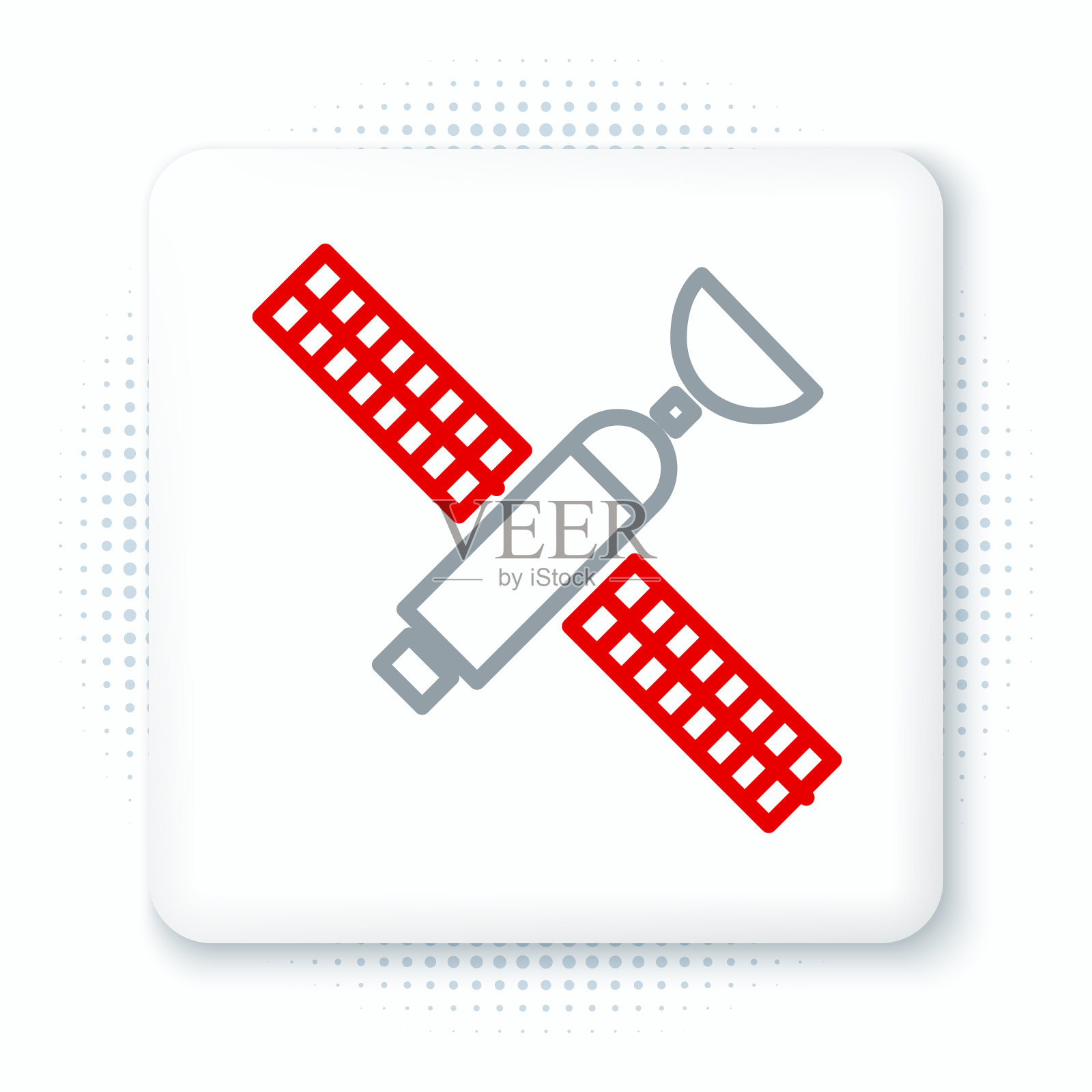 线卫星图标隔离在白色背景上插画图片素材