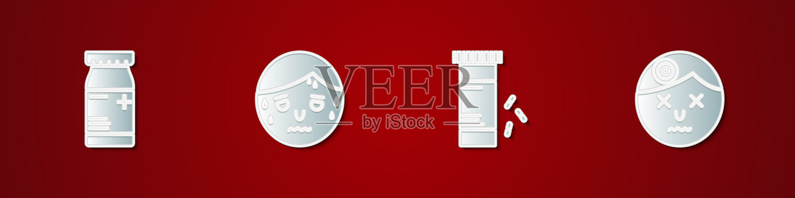 设药瓶和药人过量图标素材