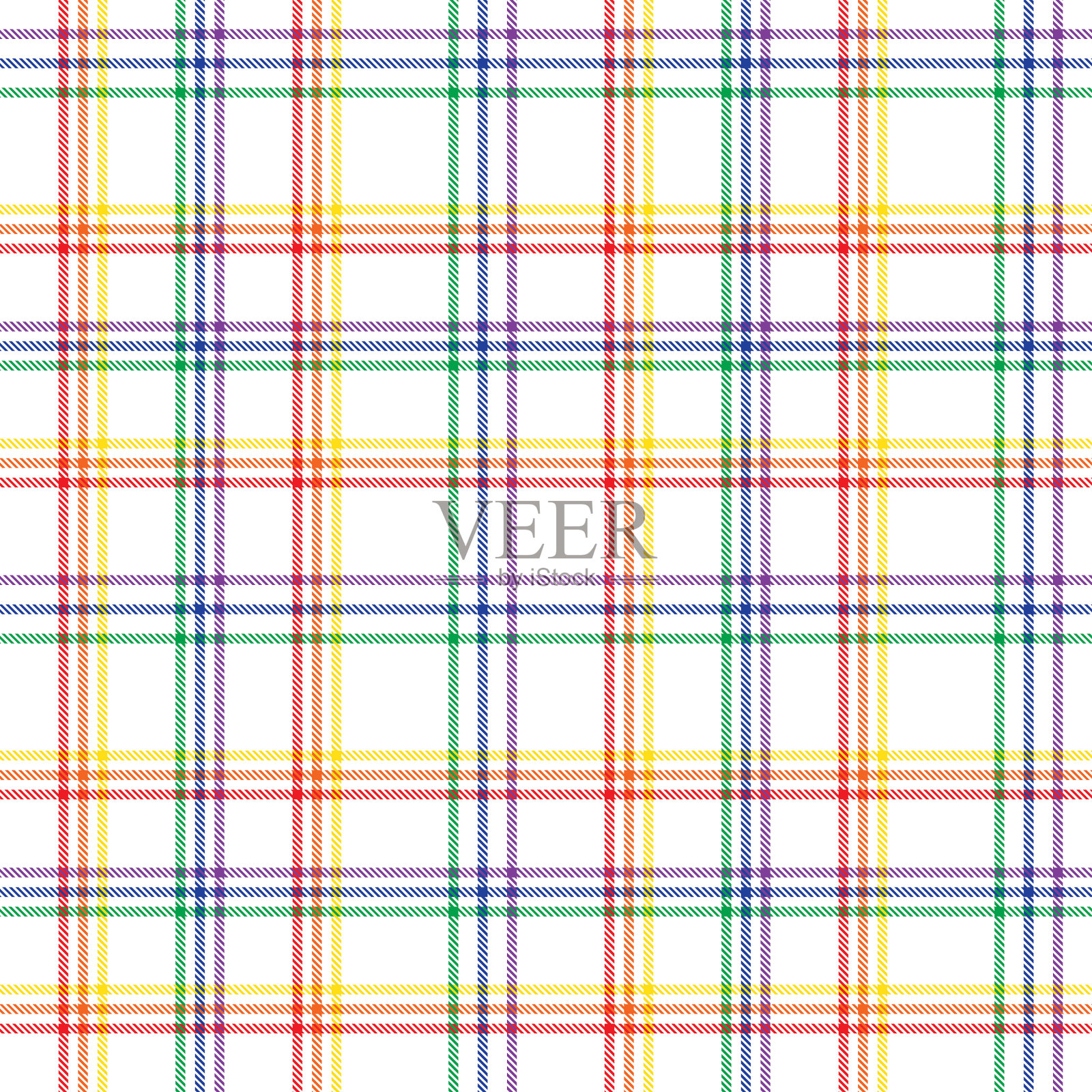 彩虹峡谷格子纹理无缝图案插画图片素材