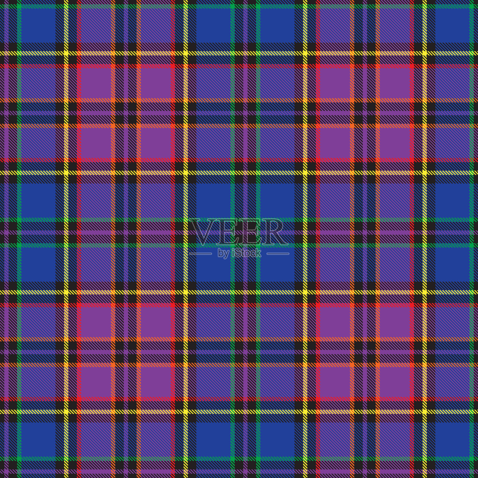 彩虹峡谷格子纹理无缝图案插画图片素材