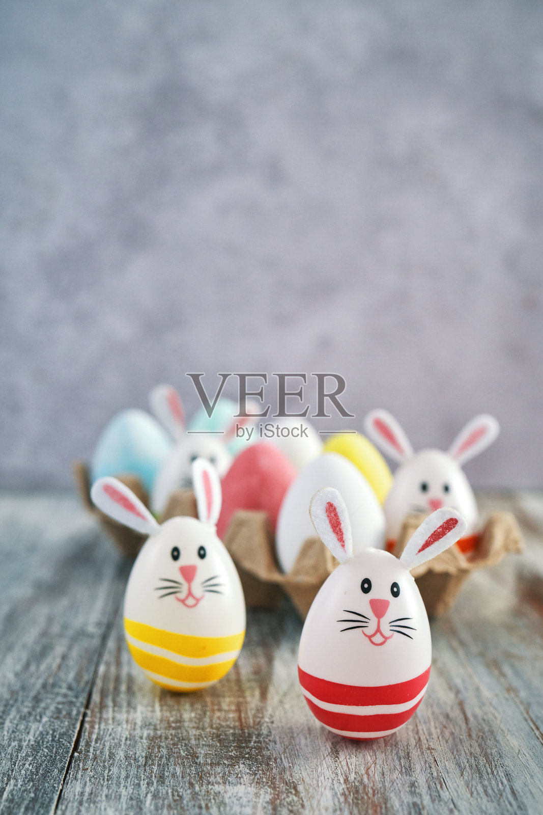 彩色装饰复活节彩蛋照片摄影图片