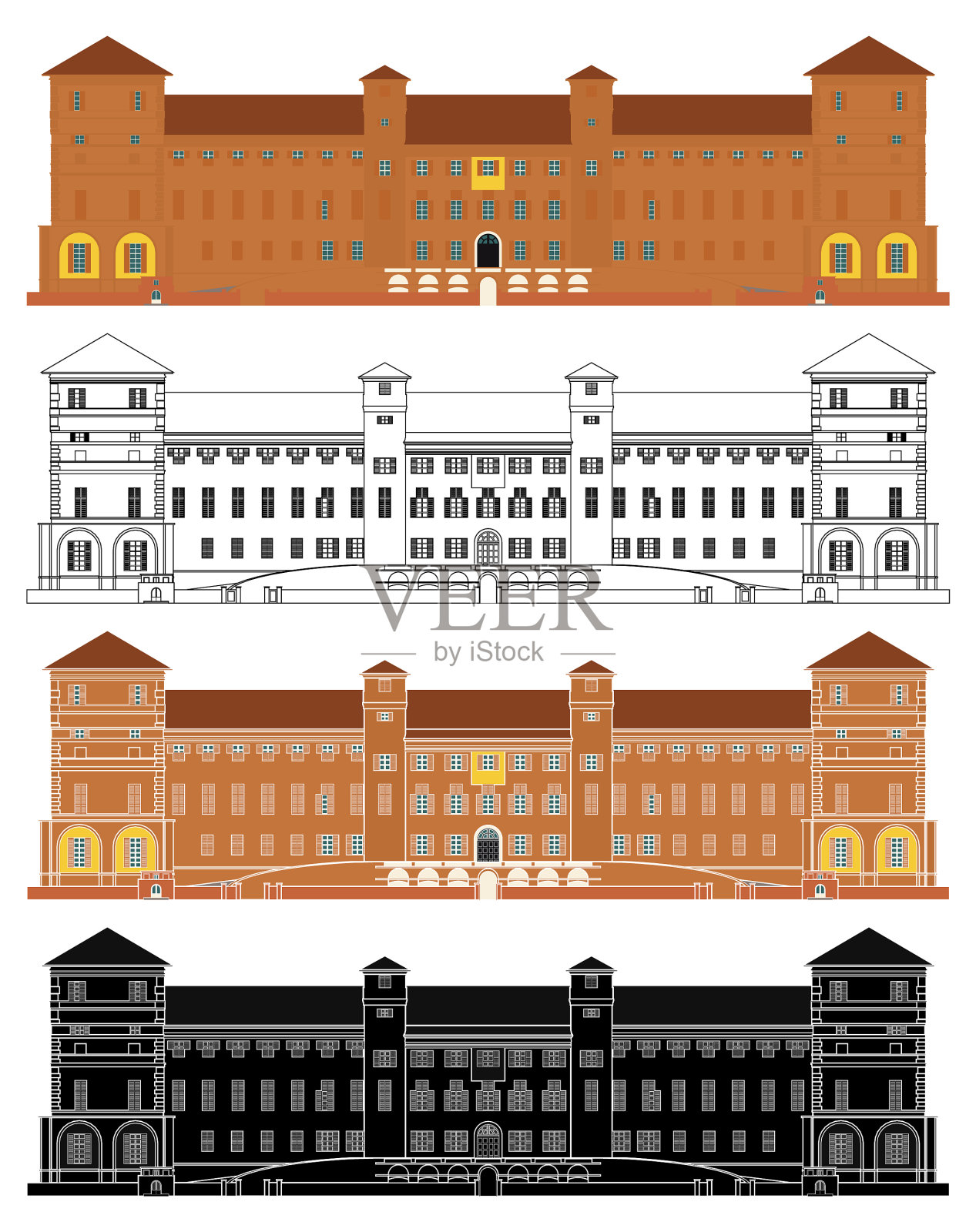 意大利蒙加里城堡插画图片素材