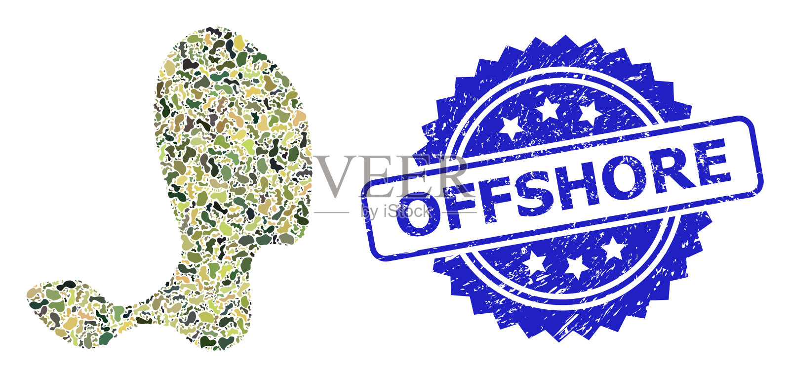 遇险海上印章印章和军事插画图片素材