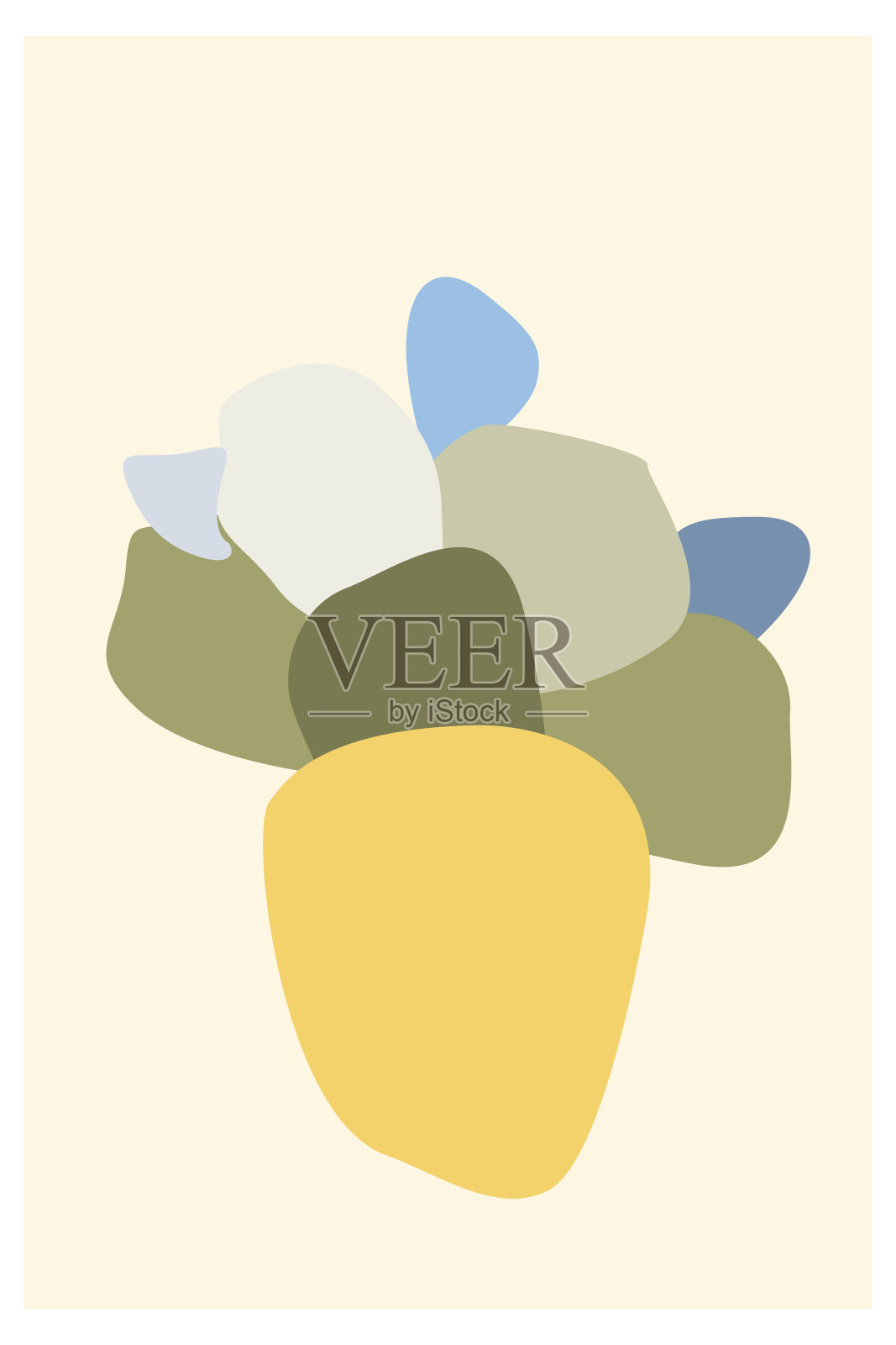 抽象的仙人掌。矢量插图当代斯堪的纳维亚平面设计-海报,明信片,t恤设计。插画图片素材