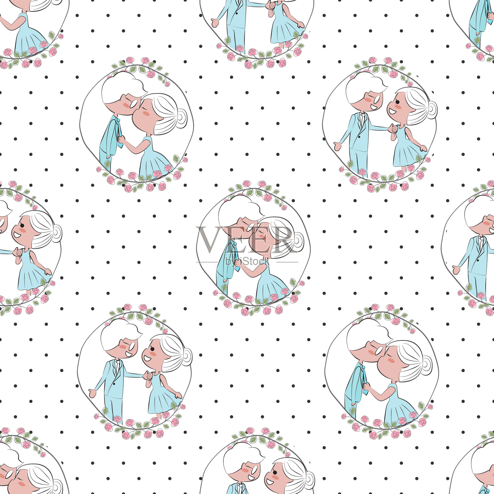 情人节情侣的涂鸦就点得天衣无缝插画图片素材