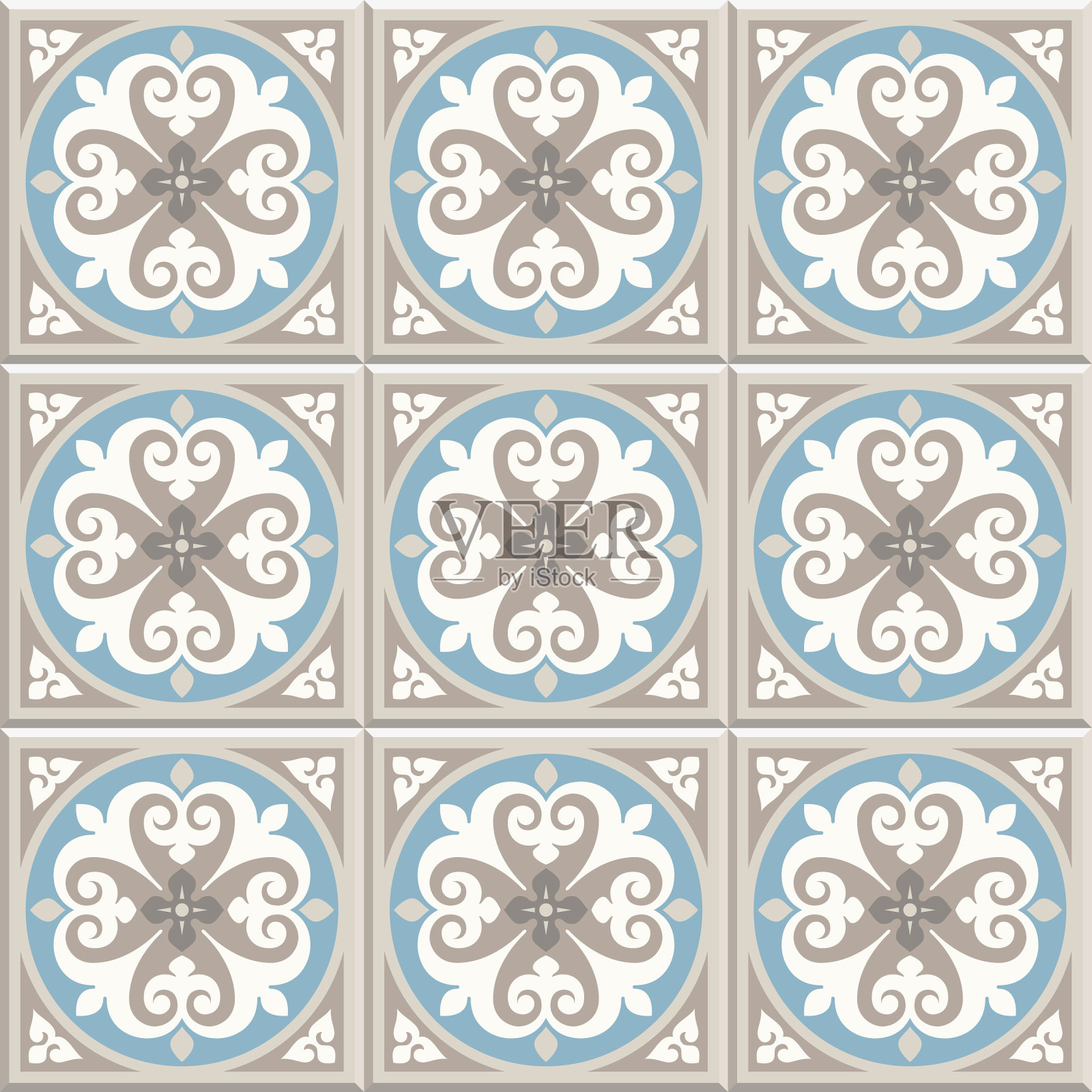 古地砖插画图片素材