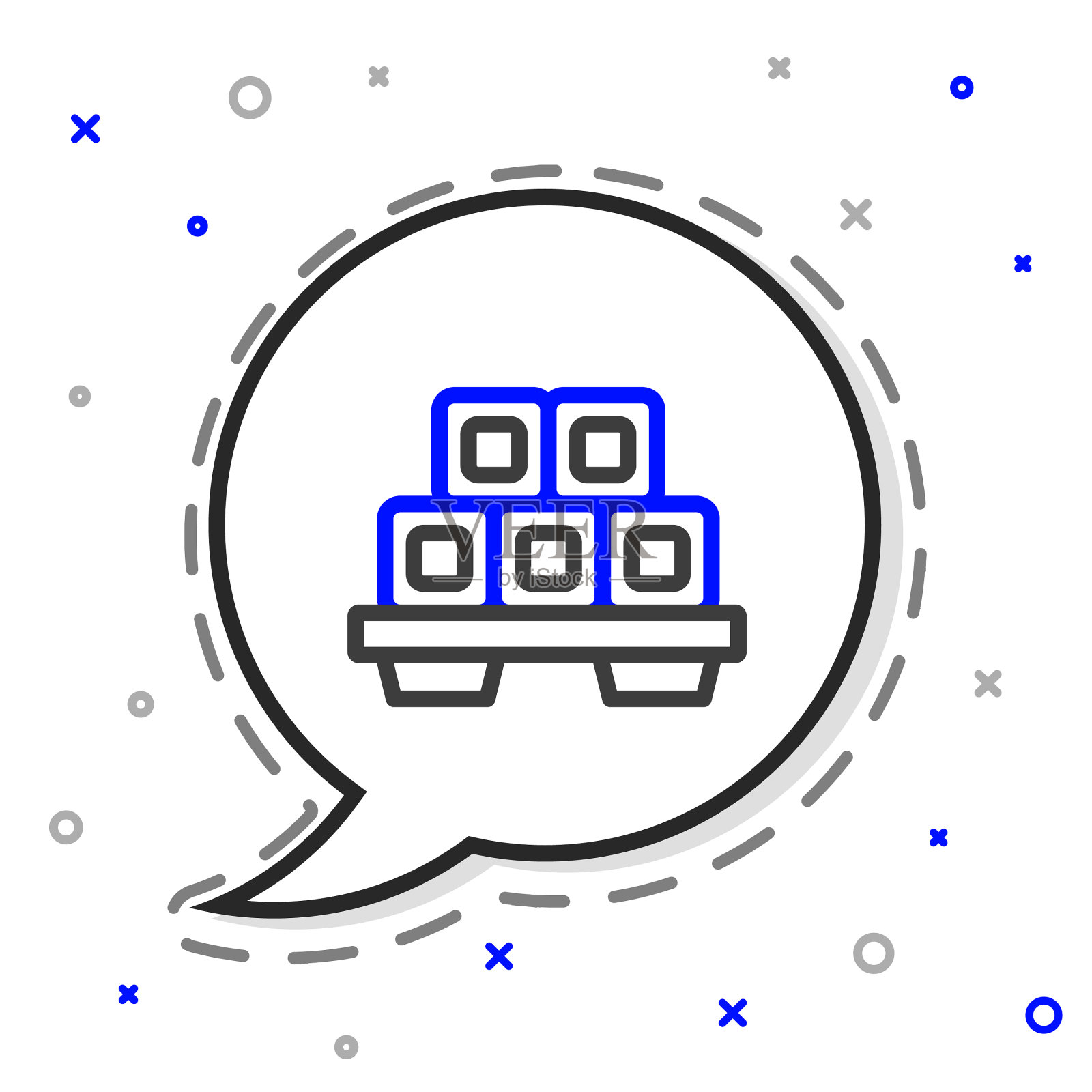 寿司线切割板上的图标孤立在白色插画图片素材