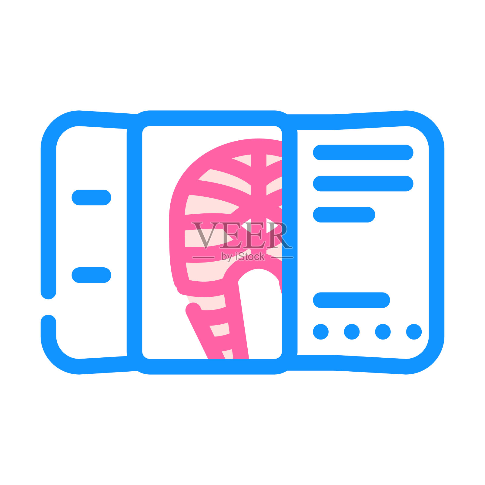 鱼盘航空食品颜色图标矢量插图插画图片素材