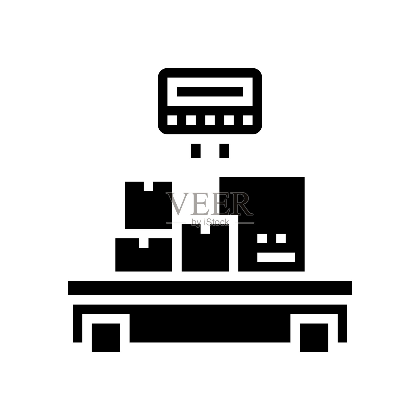 重量控制盒物流字形图标矢量插图图标素材