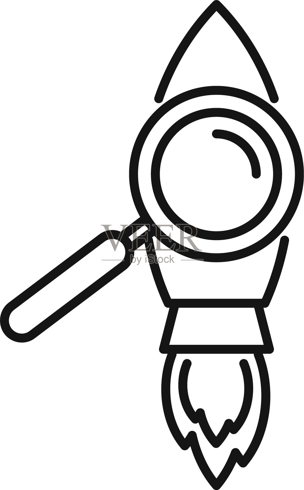 火箭探索图标轮廓风格图标素材