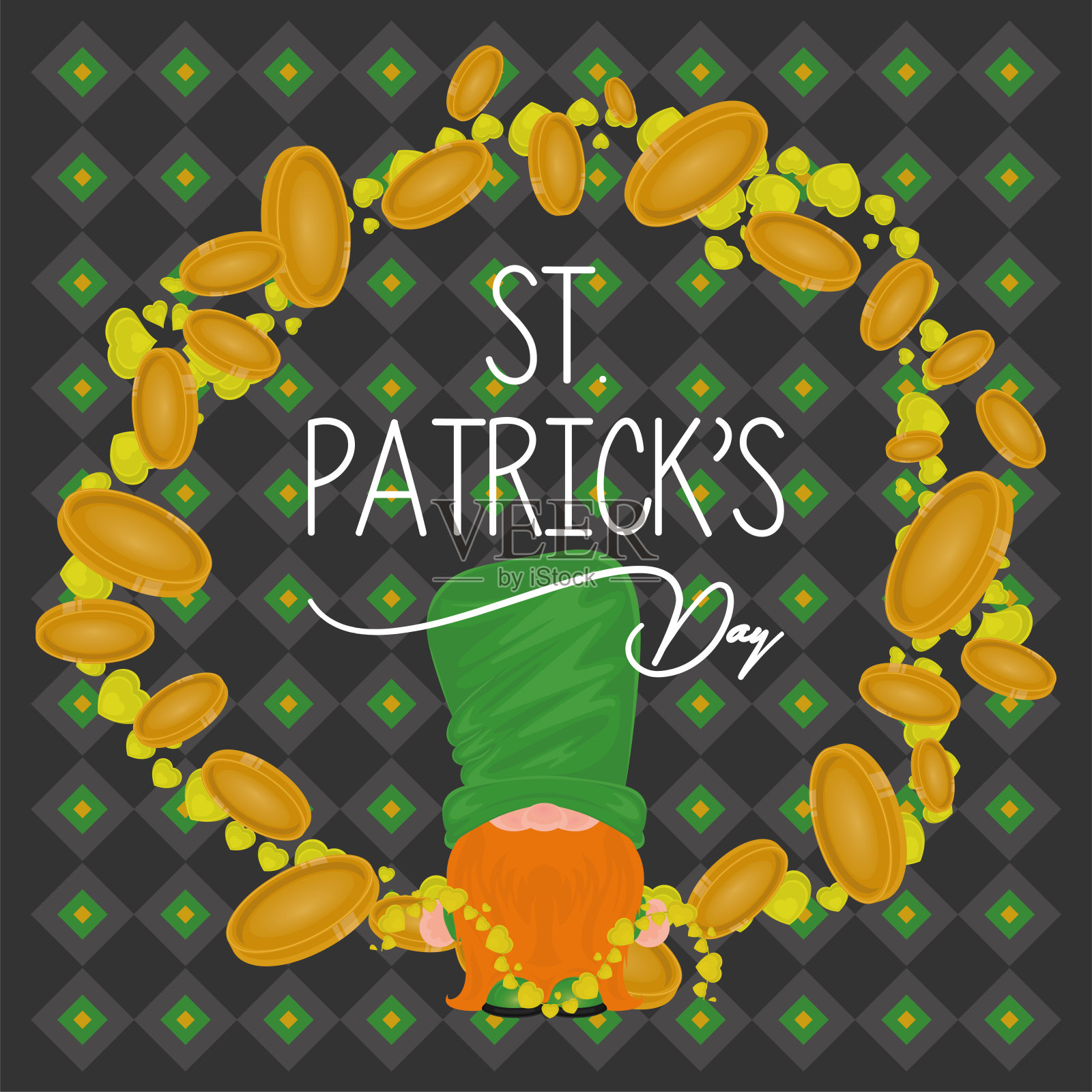 圣帕特里克节贺卡插画图片素材