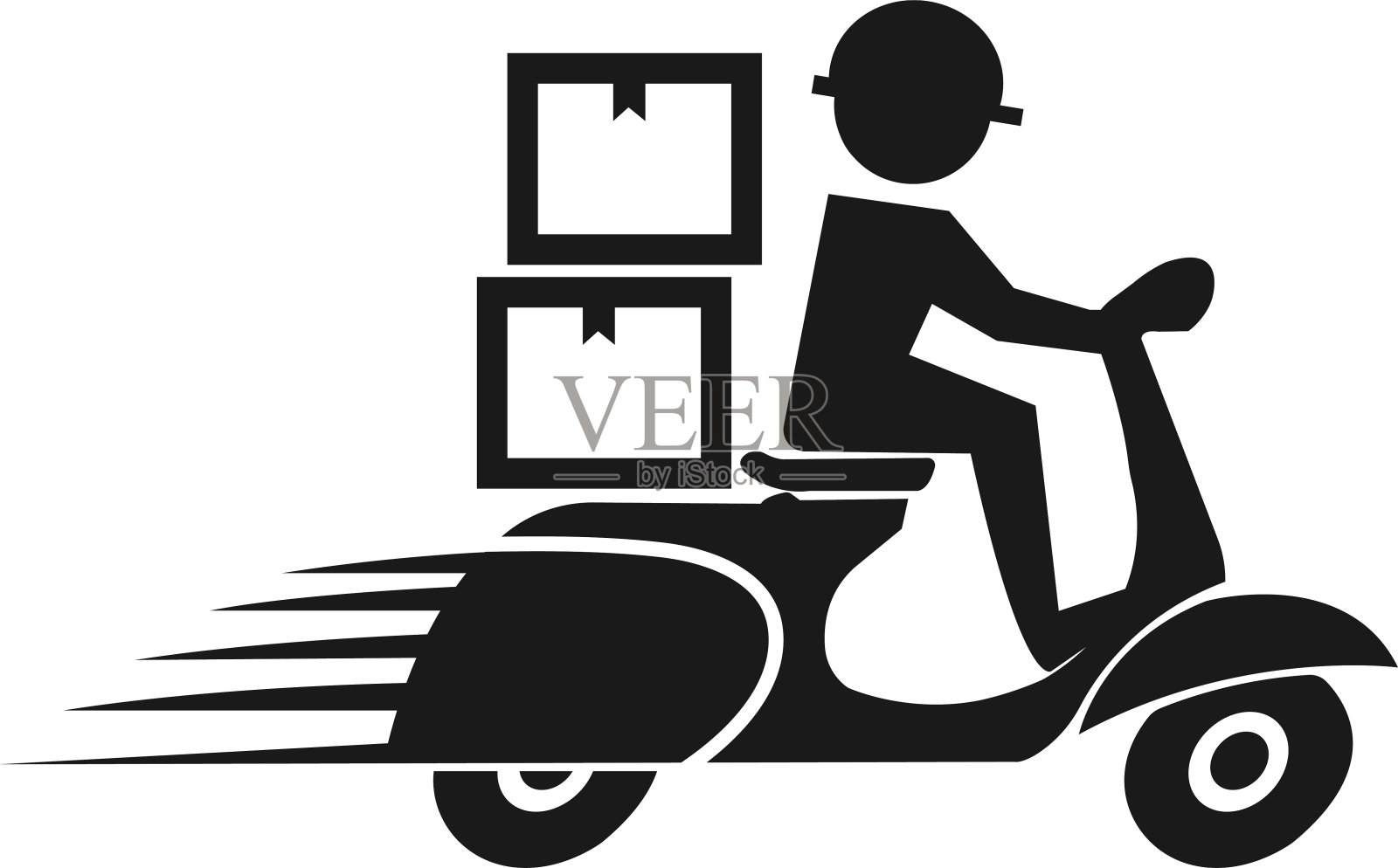 快递图标,快递男孩图标,快递与摩托车图标插画图片素材