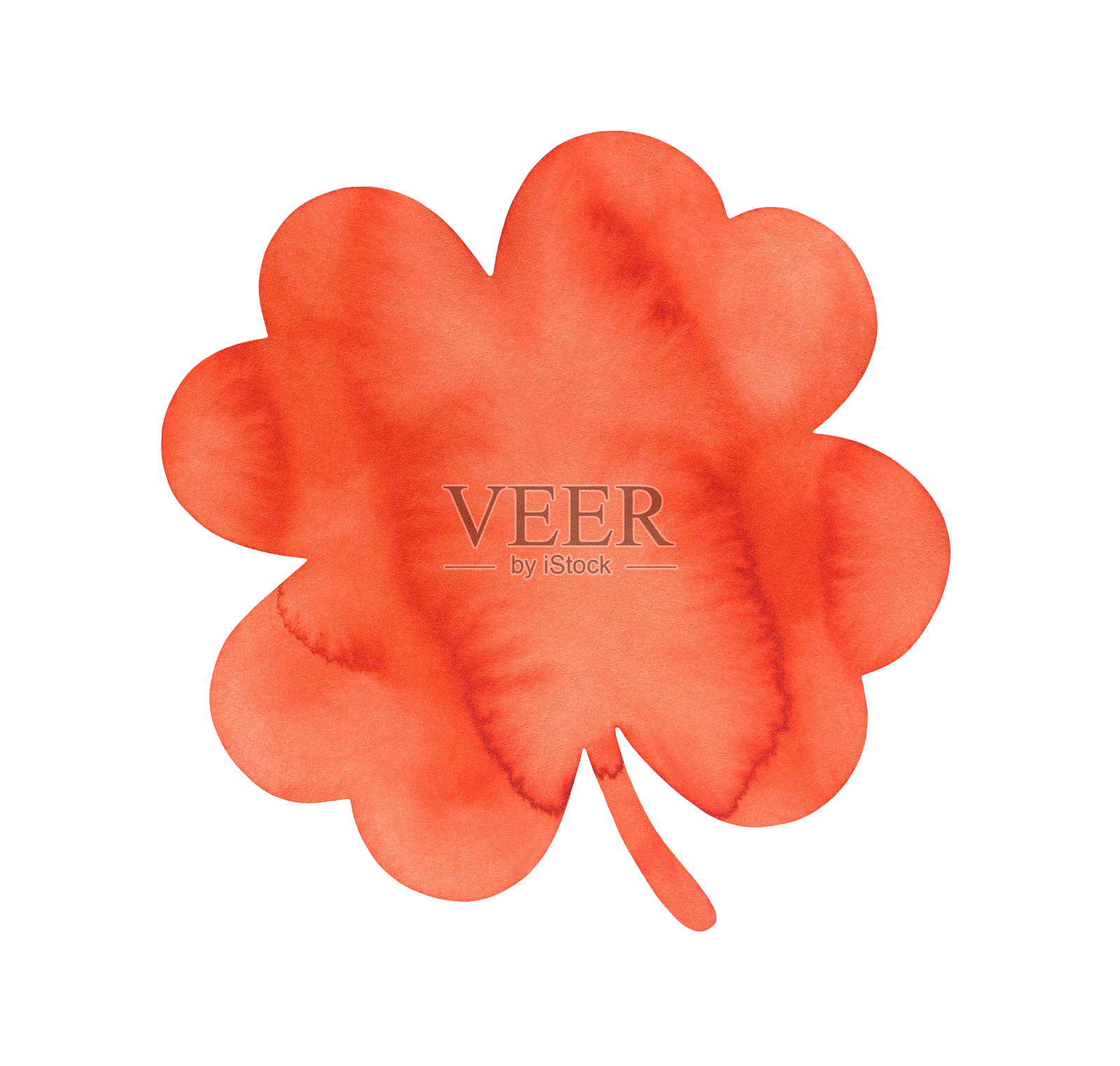 水彩插图明亮的四叶三叶草形状。象征着好运、祝福、成功、幸福。手绘水彩艺术绘画,剪纸剪辑艺术元素设计装饰。插画图片素材