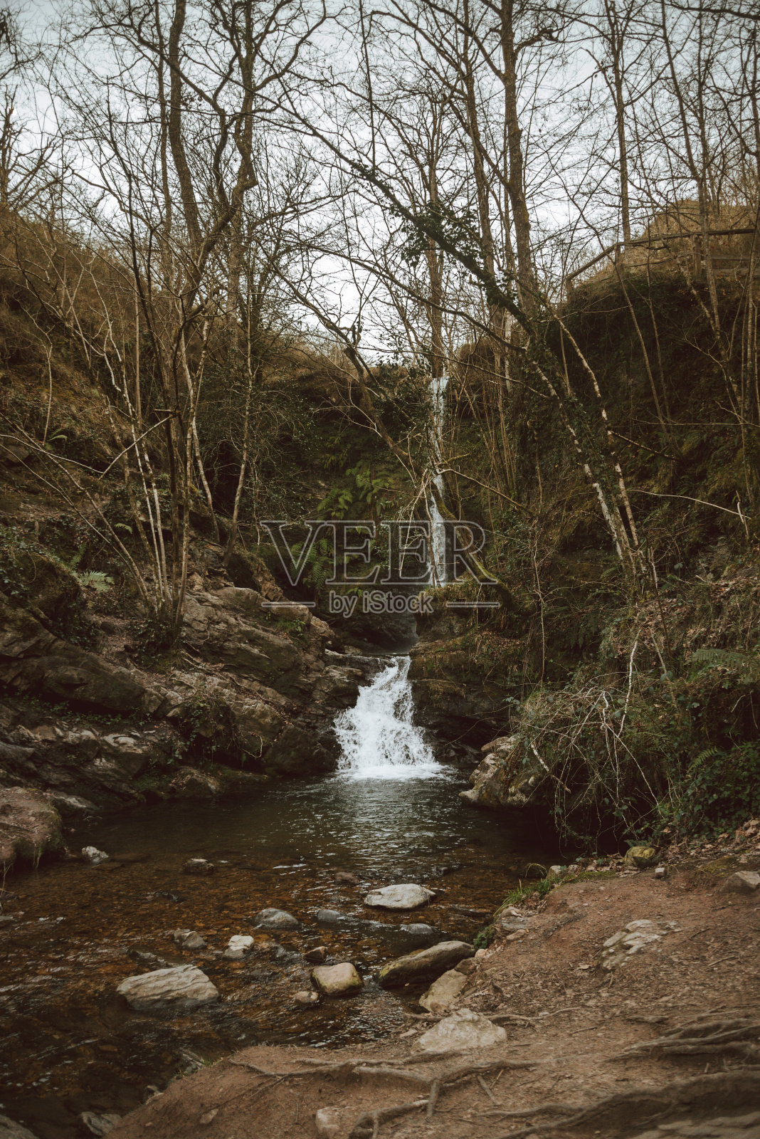 美丽的瀑布照片摄影图片