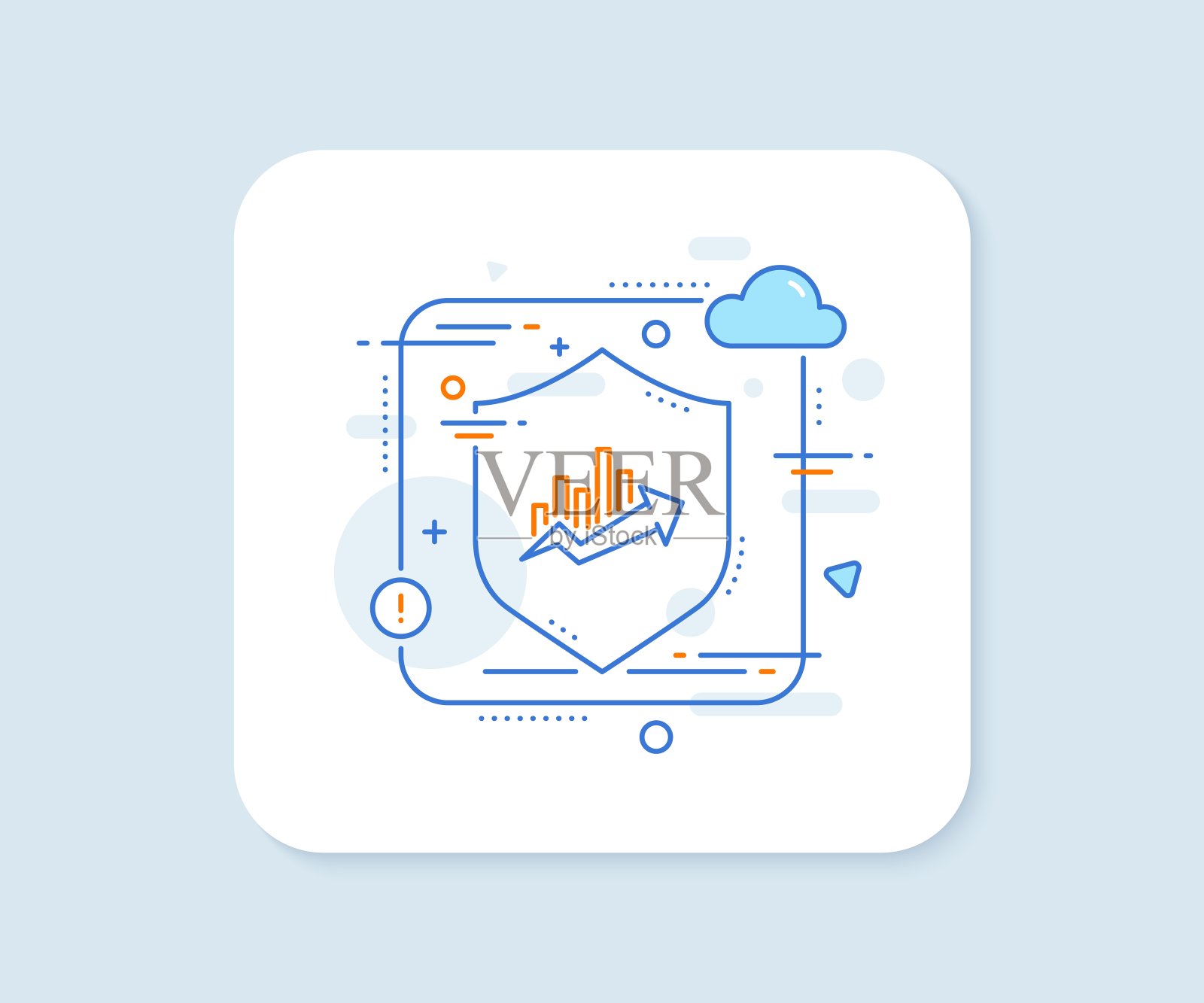增长图线形图标。折扣的迹象。向量插画图片素材